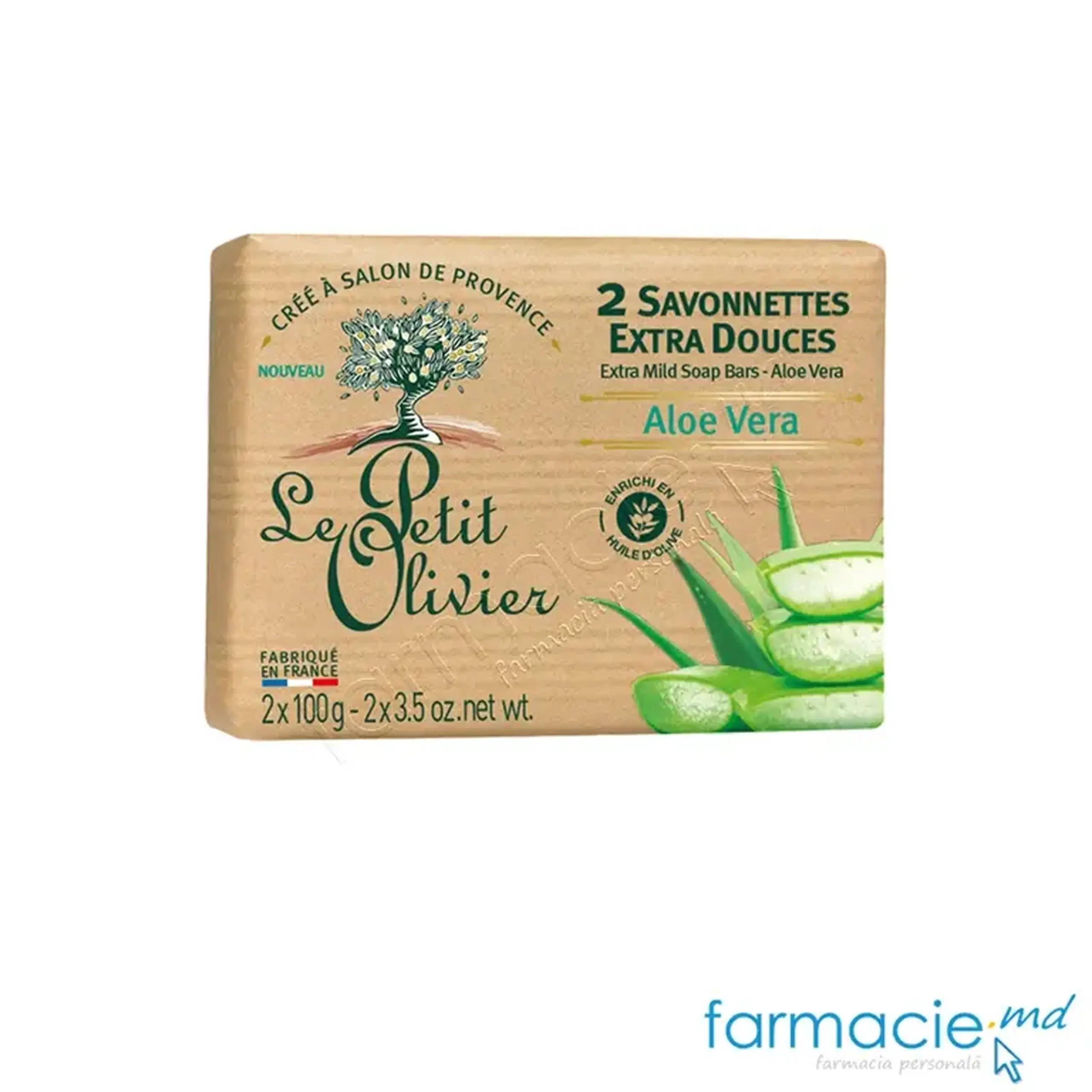 Le Petit Olivier sapun solid cu Aloe Vera 100g N2