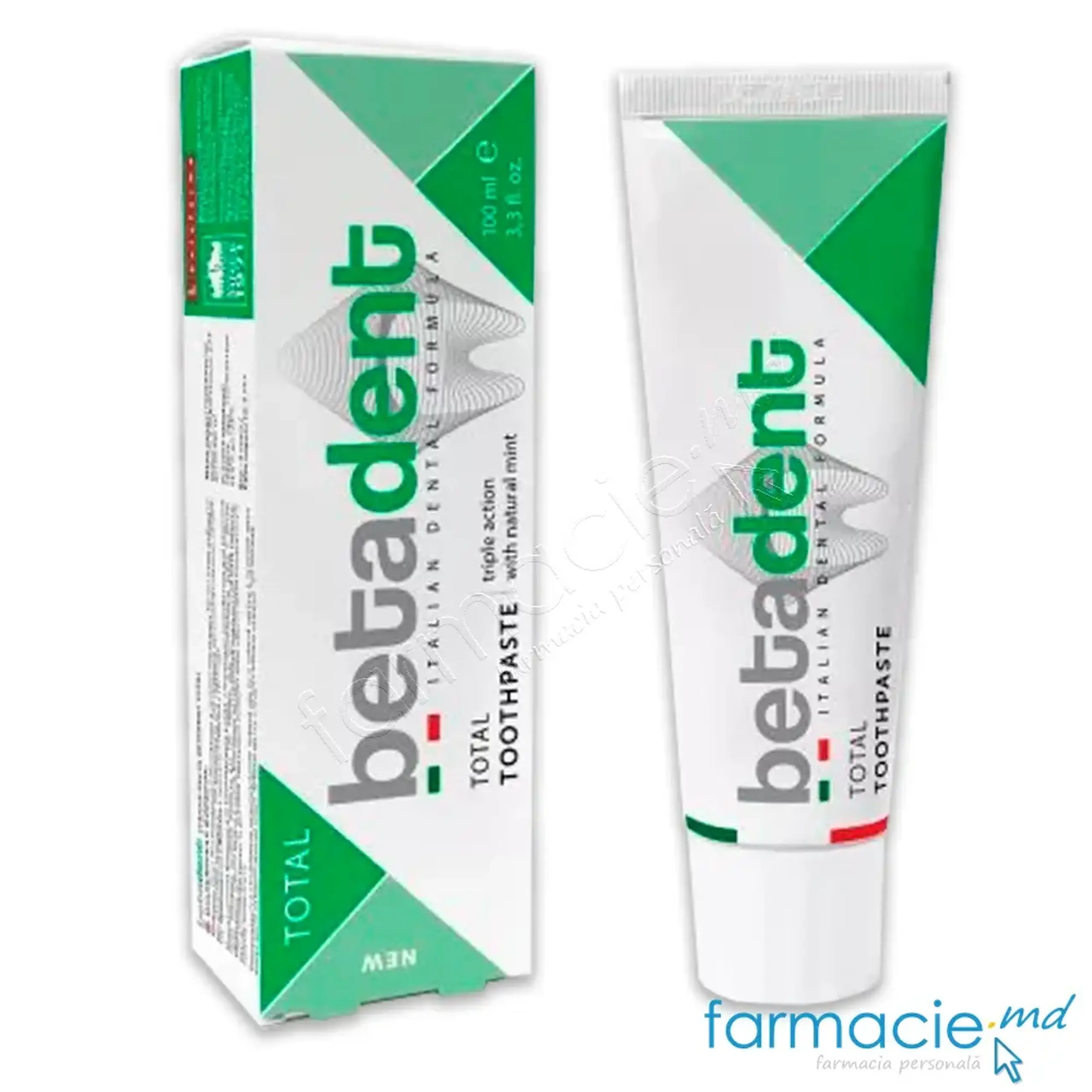 Pasta de dinti Betadent Total menta naturala 100ml