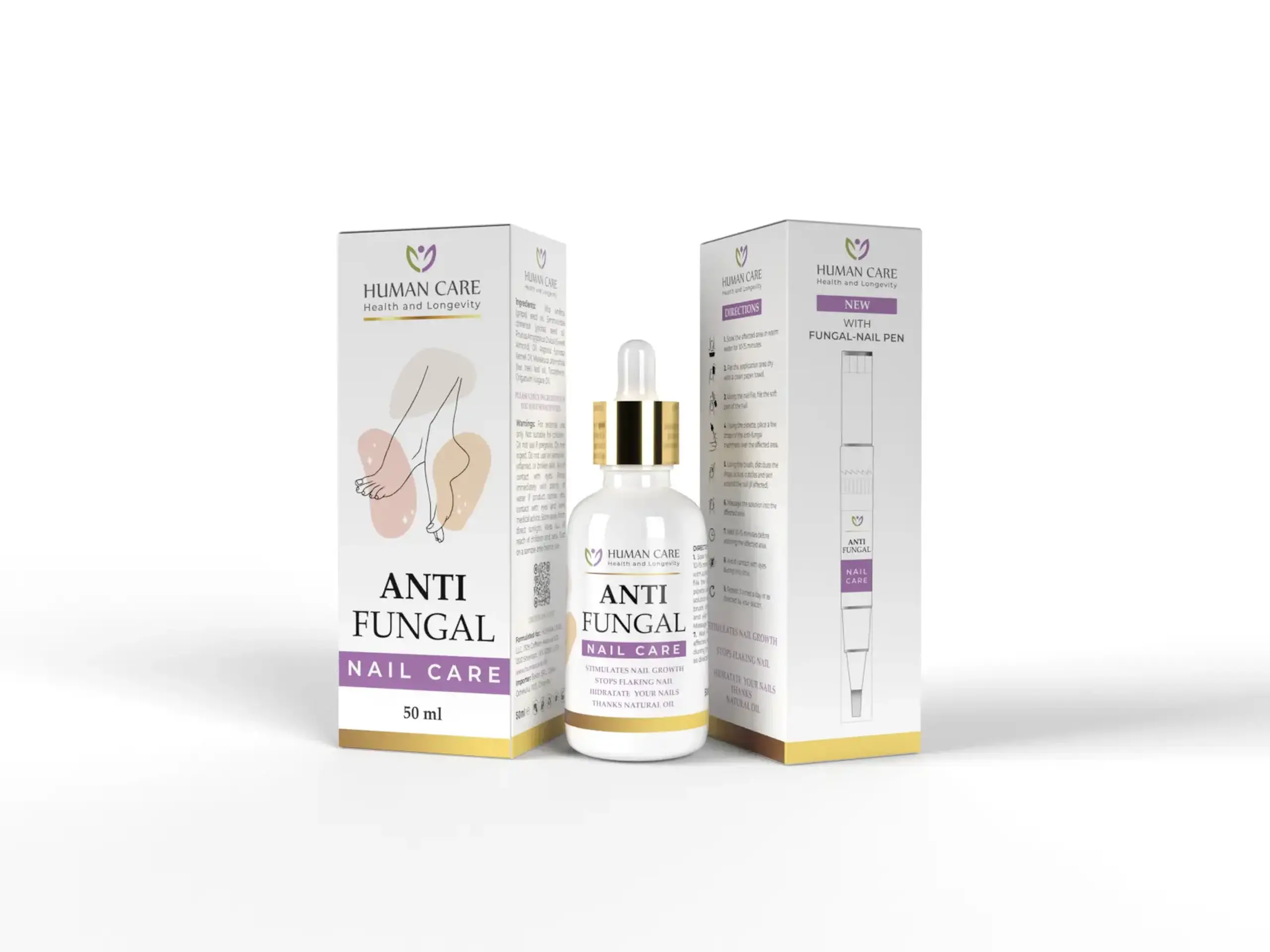 Anti Fungal Nail 50ml (travel pen, onicomicoza,cresterea unghiilor) Human Care
