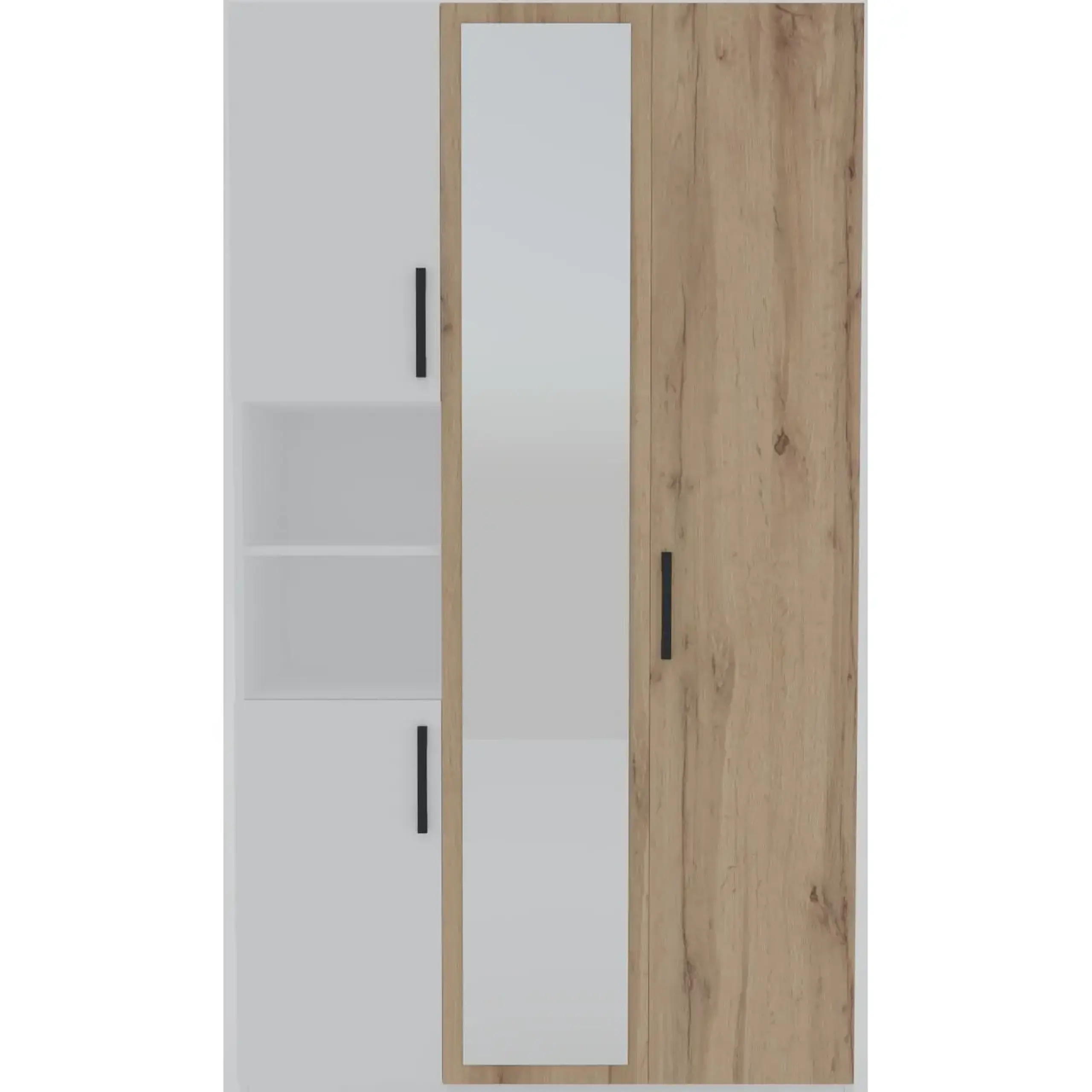 Dulap cu Balamale Asaro Arelia, dimensiuni 105x50x191 cm, culoare alb/stejar