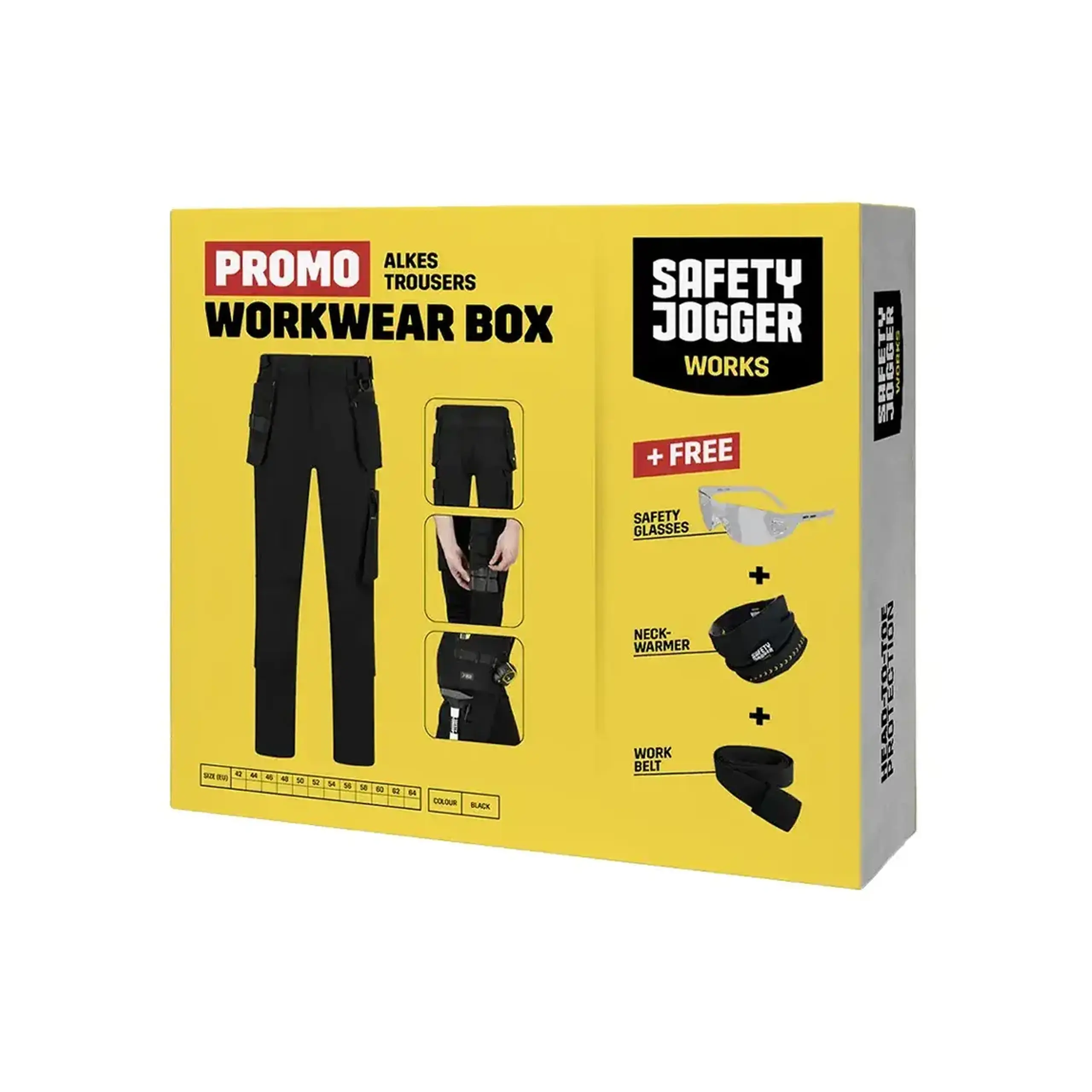 Set pantaloni + 3 accesorii ALKES PROMO 44 Negru SAFETY JOGGER - Mărime 58