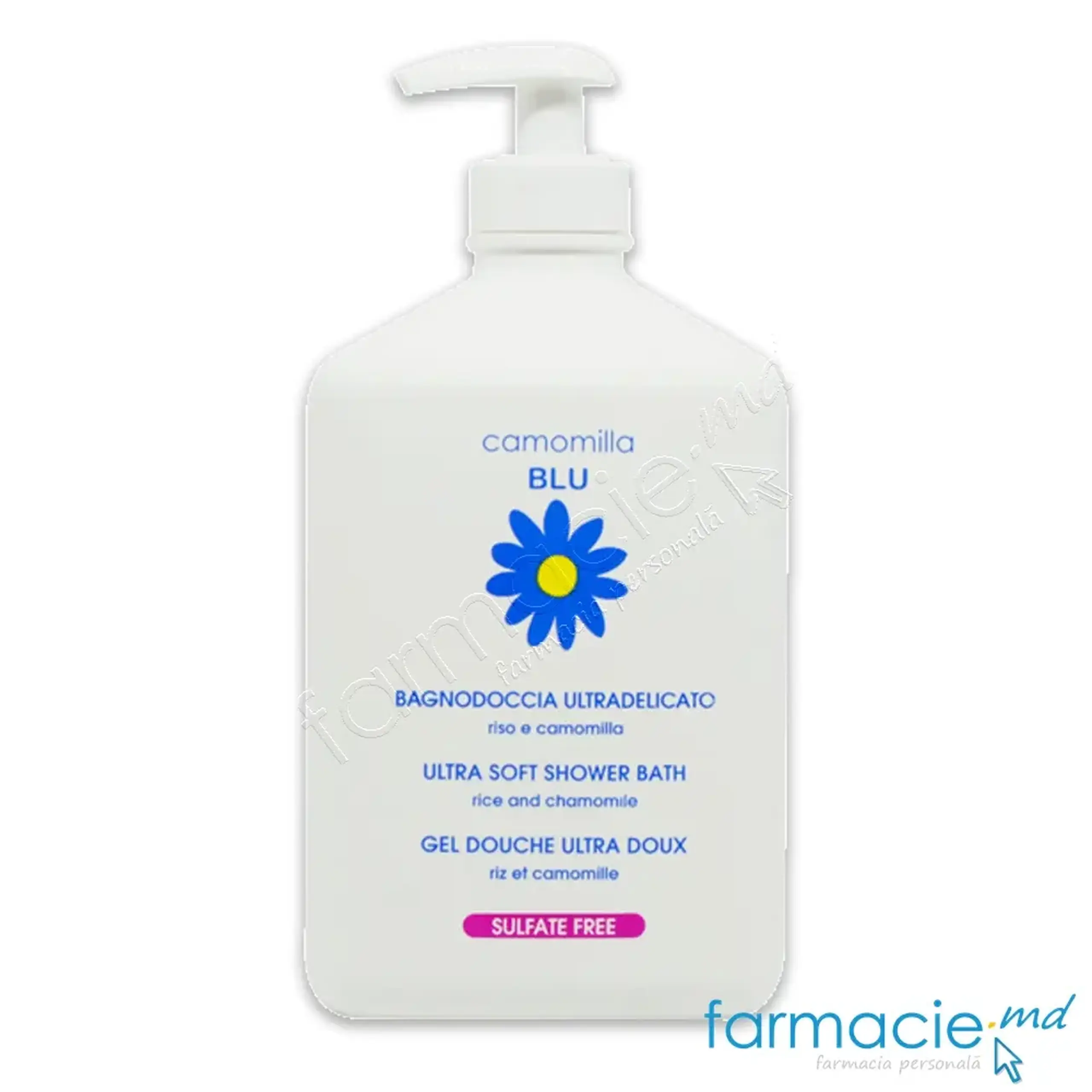 Camomilla Blu Ultra Delicat gel dus, orez, musetel, fara sulfati 500ml