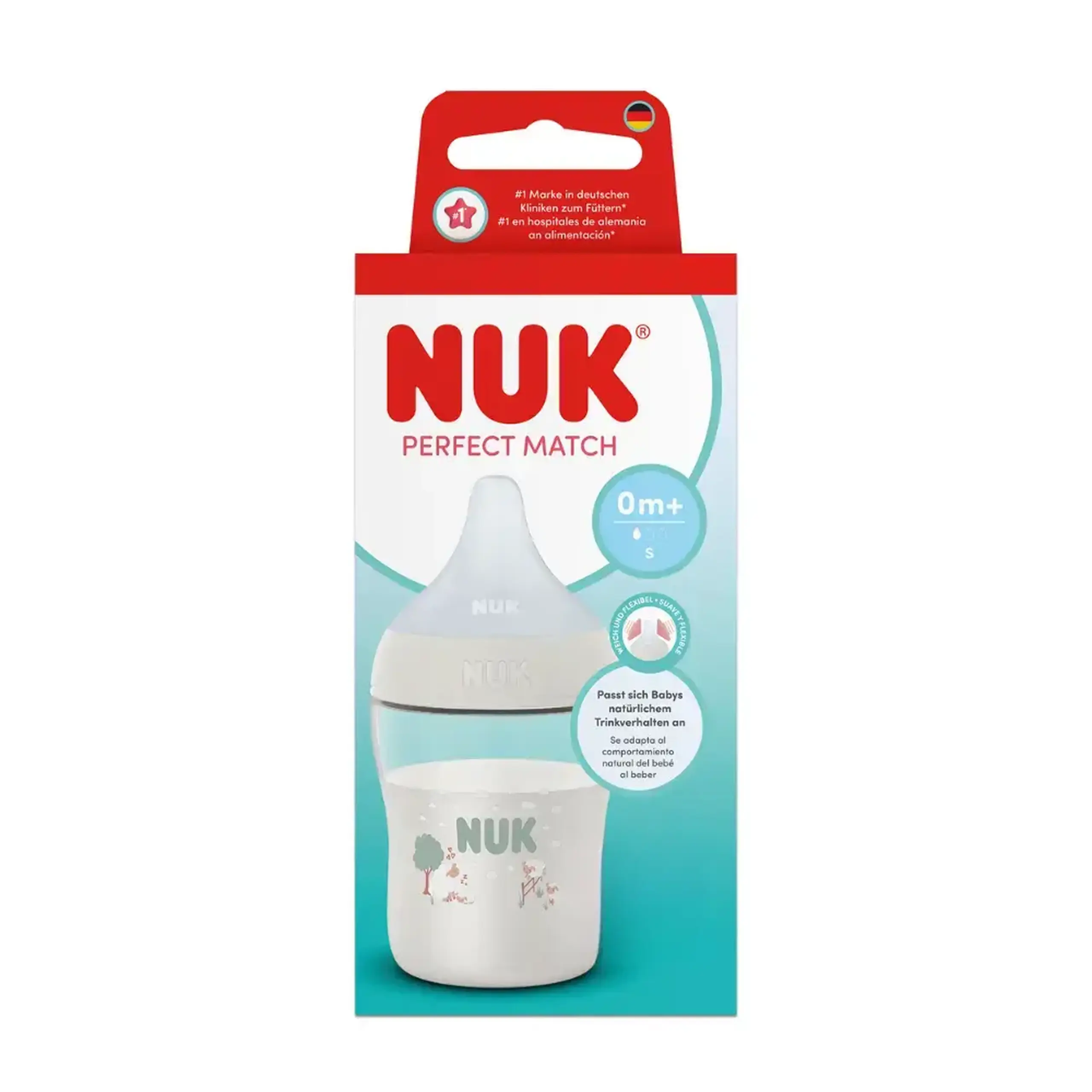 NUK Sticluta Perfect match plastic 150ml+tetina silicon (S) (3+ luni)