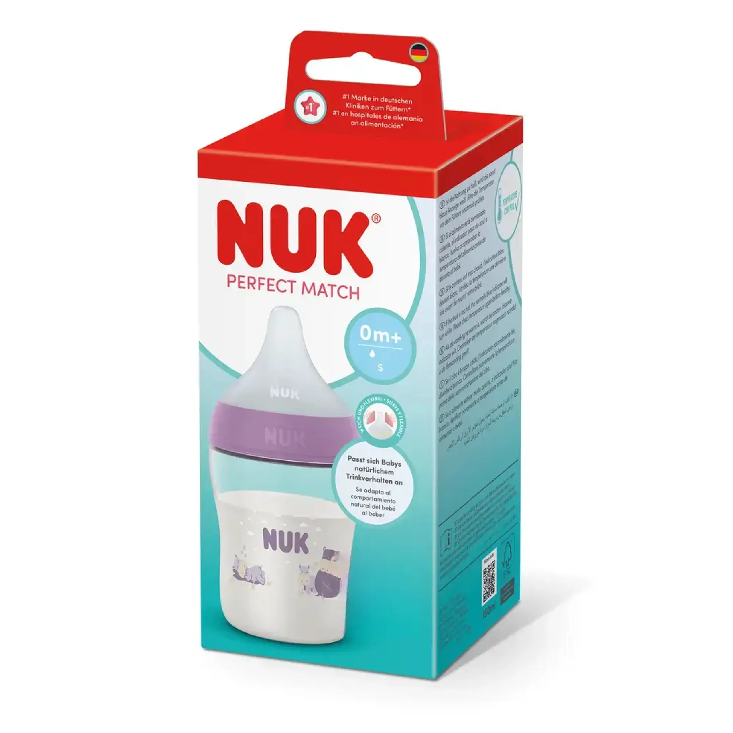NUK Sticluta Perfect match plastic 150ml+tetina silicon (S) (3+ luni)