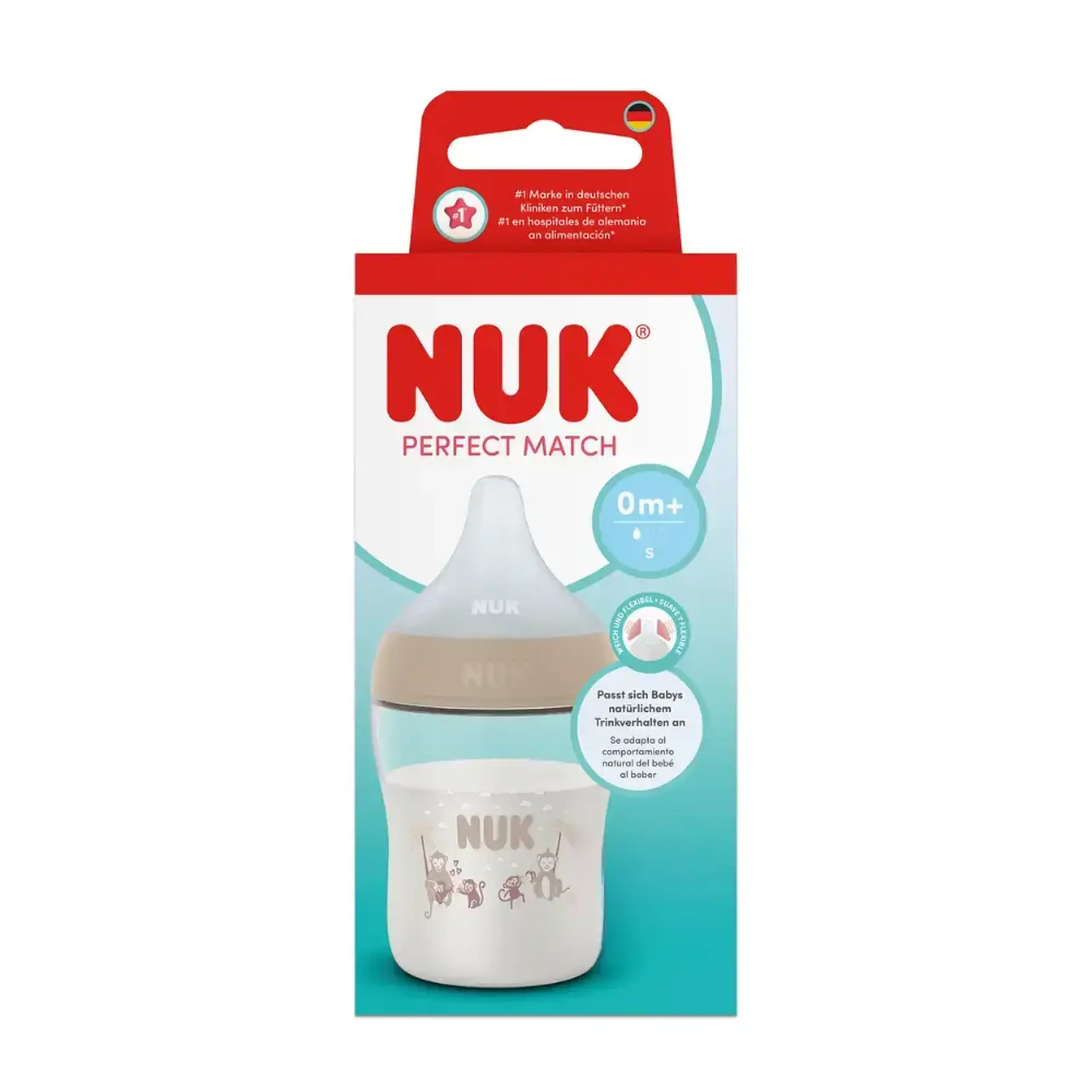 NUK Sticluta Perfect match plastic 150ml+tetina silicon (S) (3+ luni)