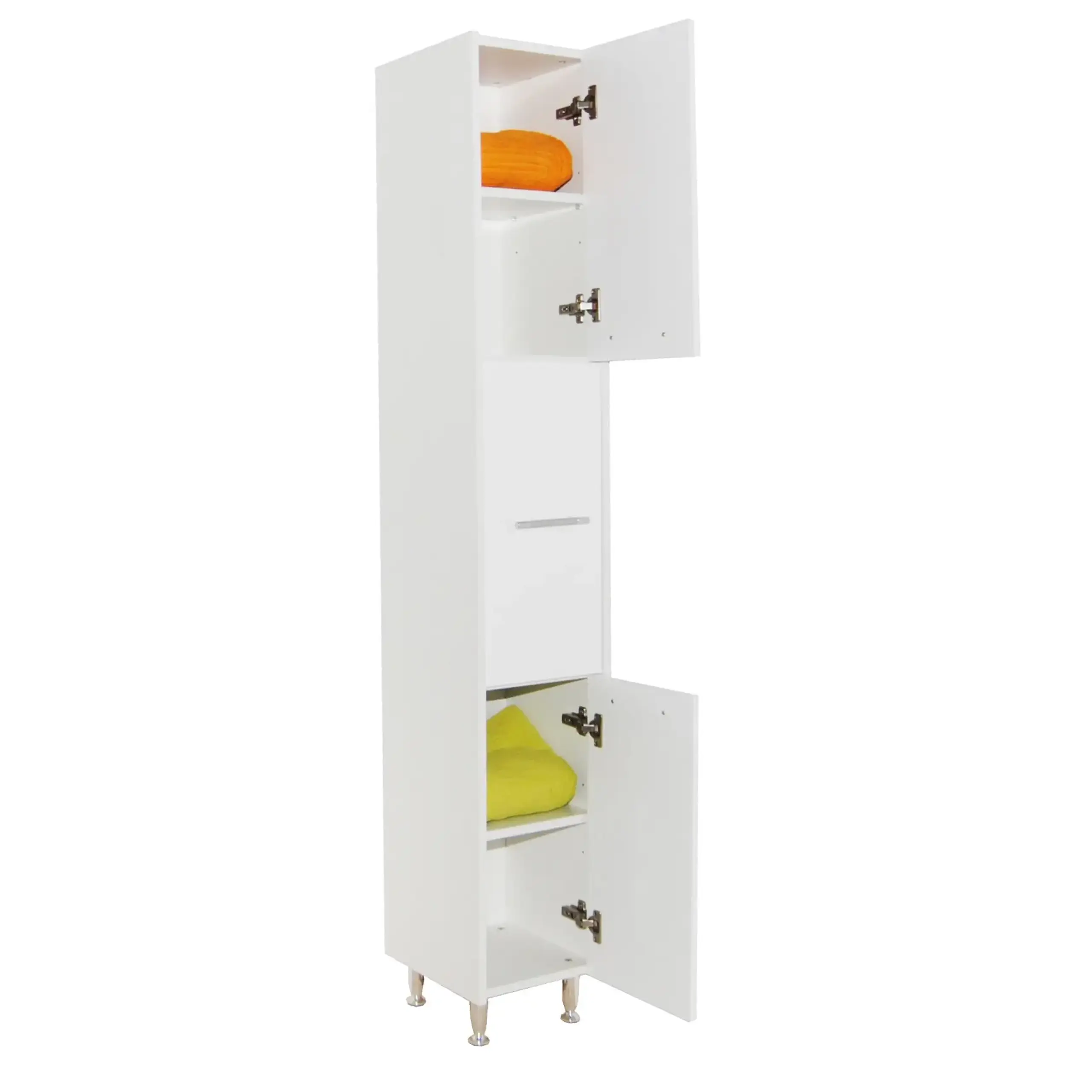 Dulap baie Badenmob Seria 020, 3 rafturi, 180x30x30cm, Alb