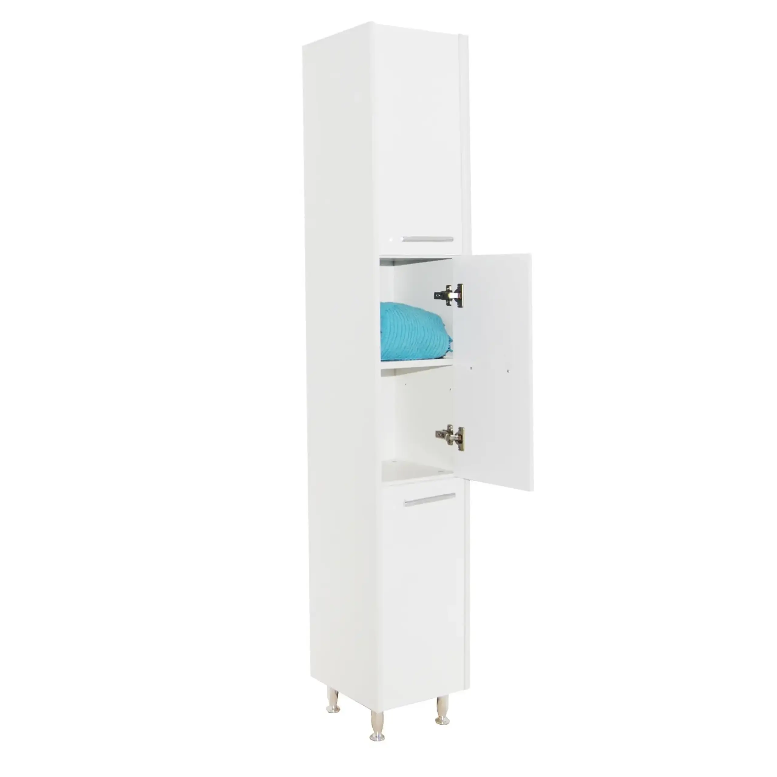 Dulap baie Badenmob Seria 020, 3 rafturi, 180x30x30cm, Alb