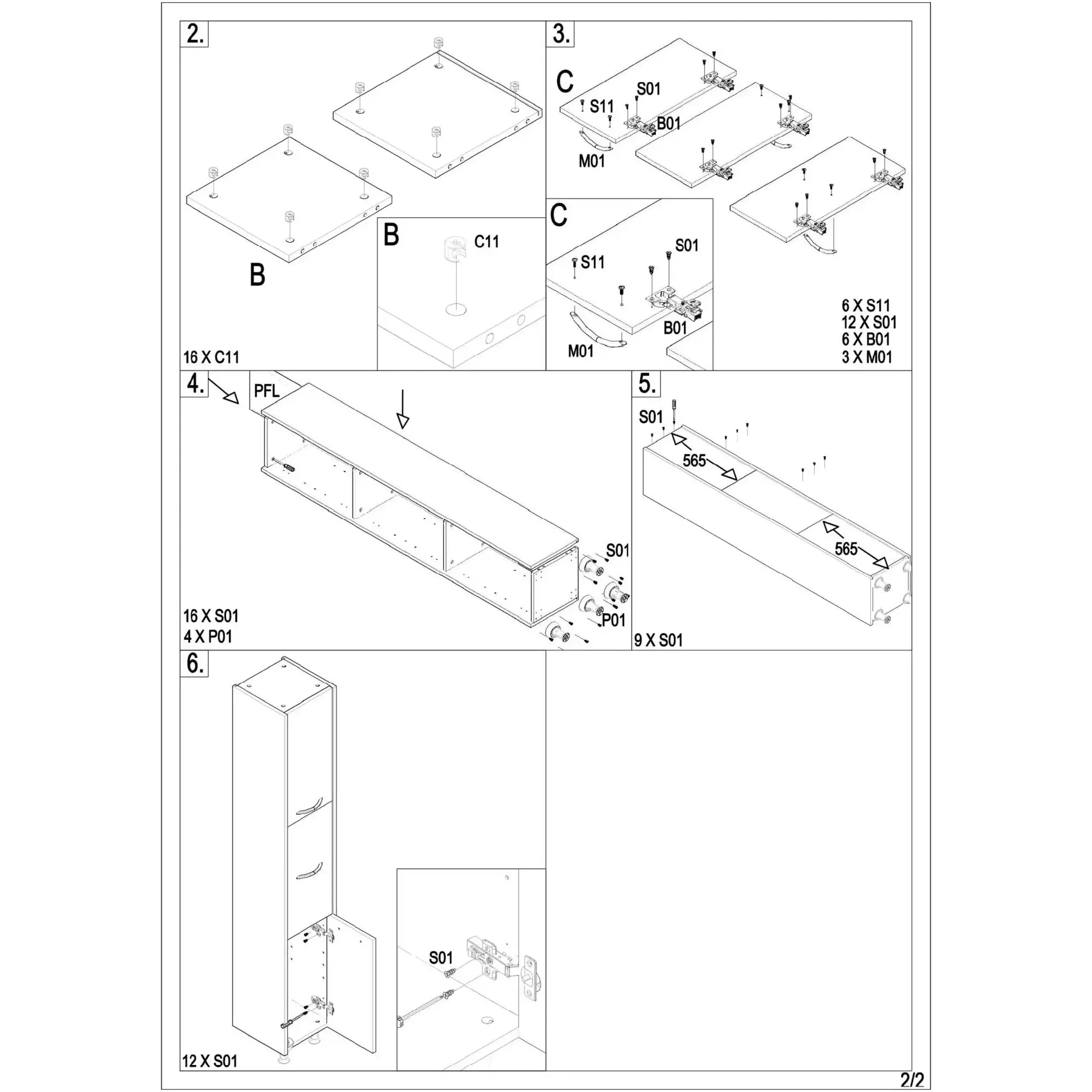 Dulap baie Badenmob Seria 020, 3 rafturi, 180x30x30cm, Alb