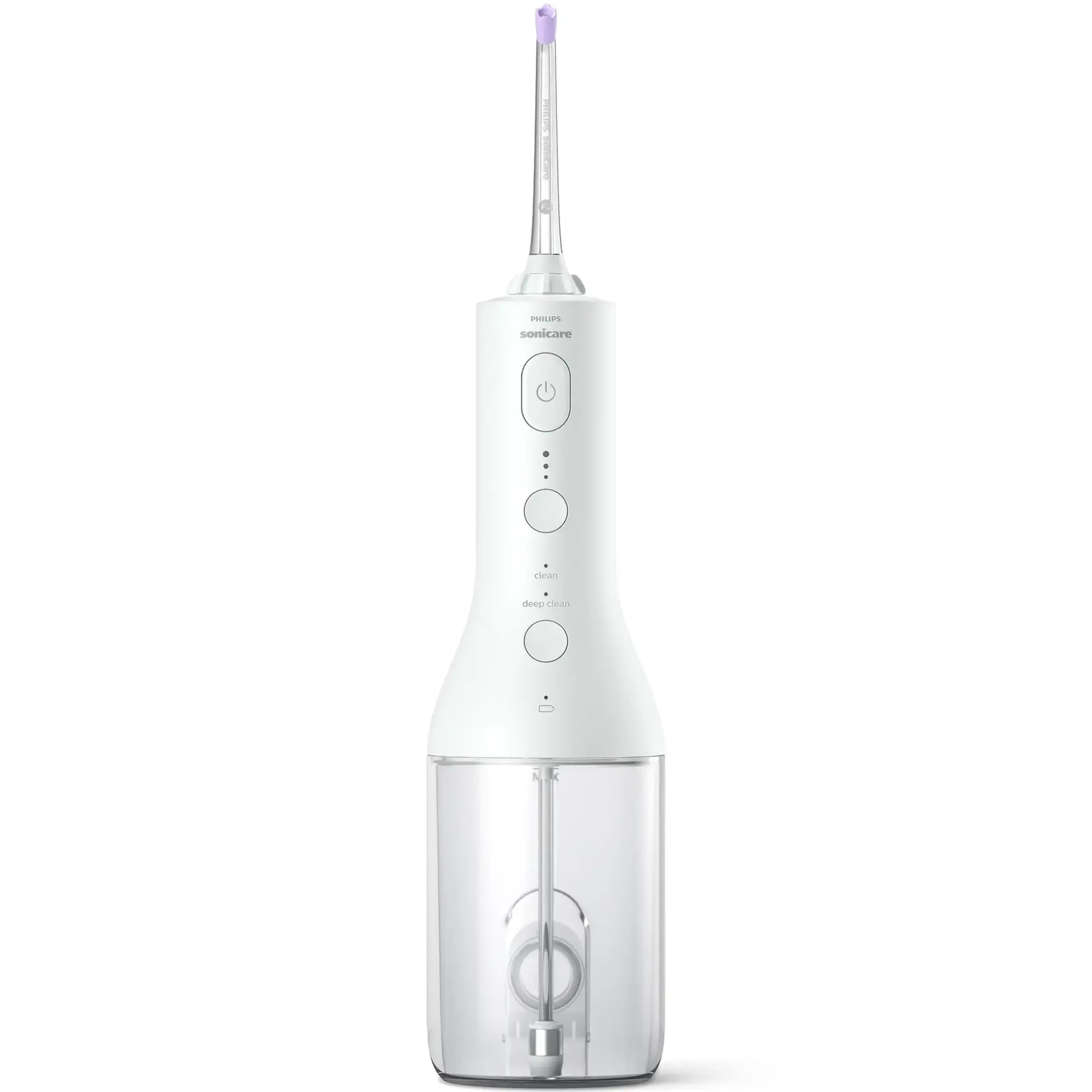 Aparat de curatare interdentara Philips Sonicare Power Flosser HX3826/31, tehnologie QuadStream, 2 capete de curatare, 2 moduri de curatare, 3 niveluri de intensitate, husa, Alb