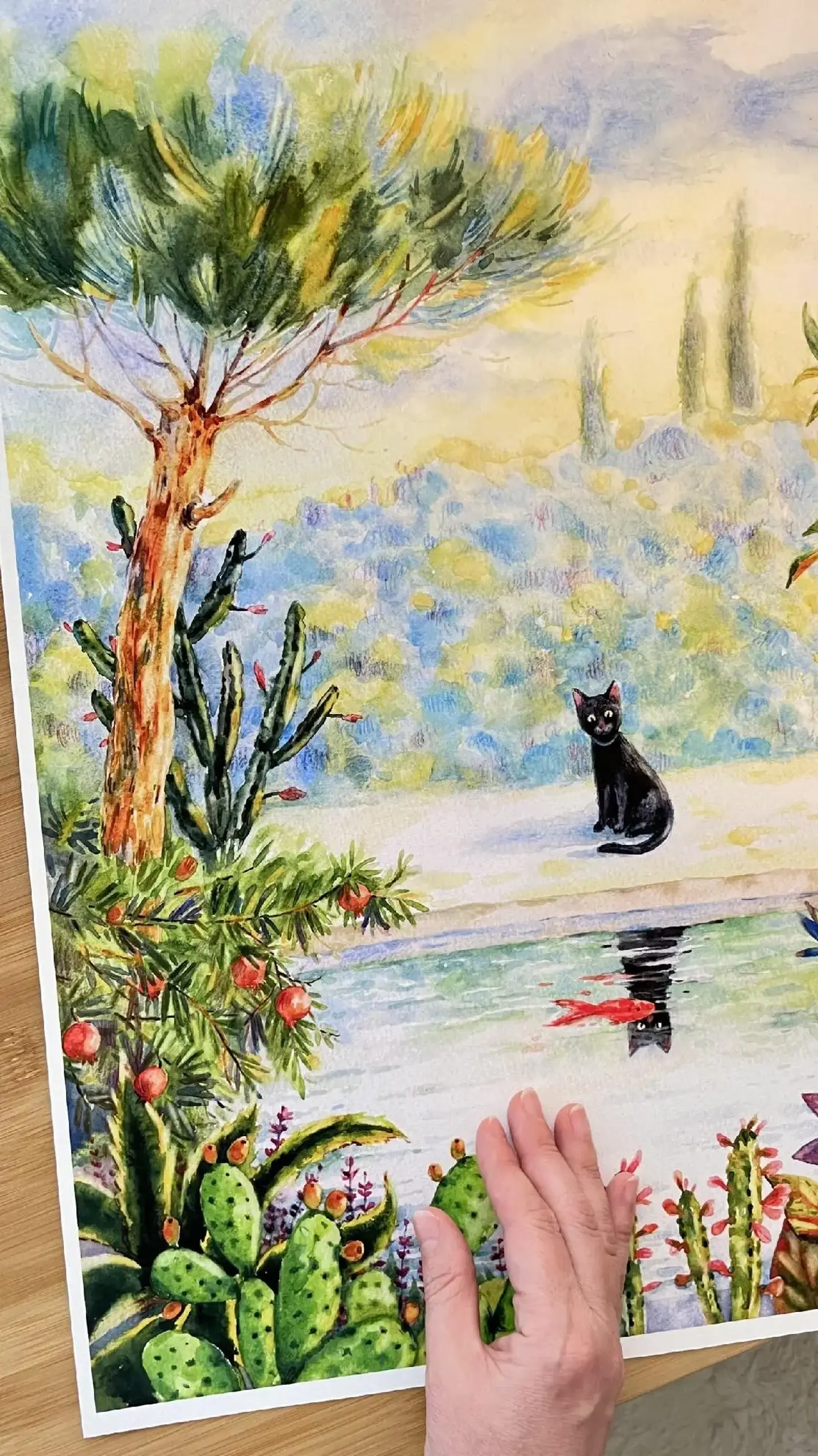 "Pisica în Grădină" | "Cat & The Garden" ART PRINT A2