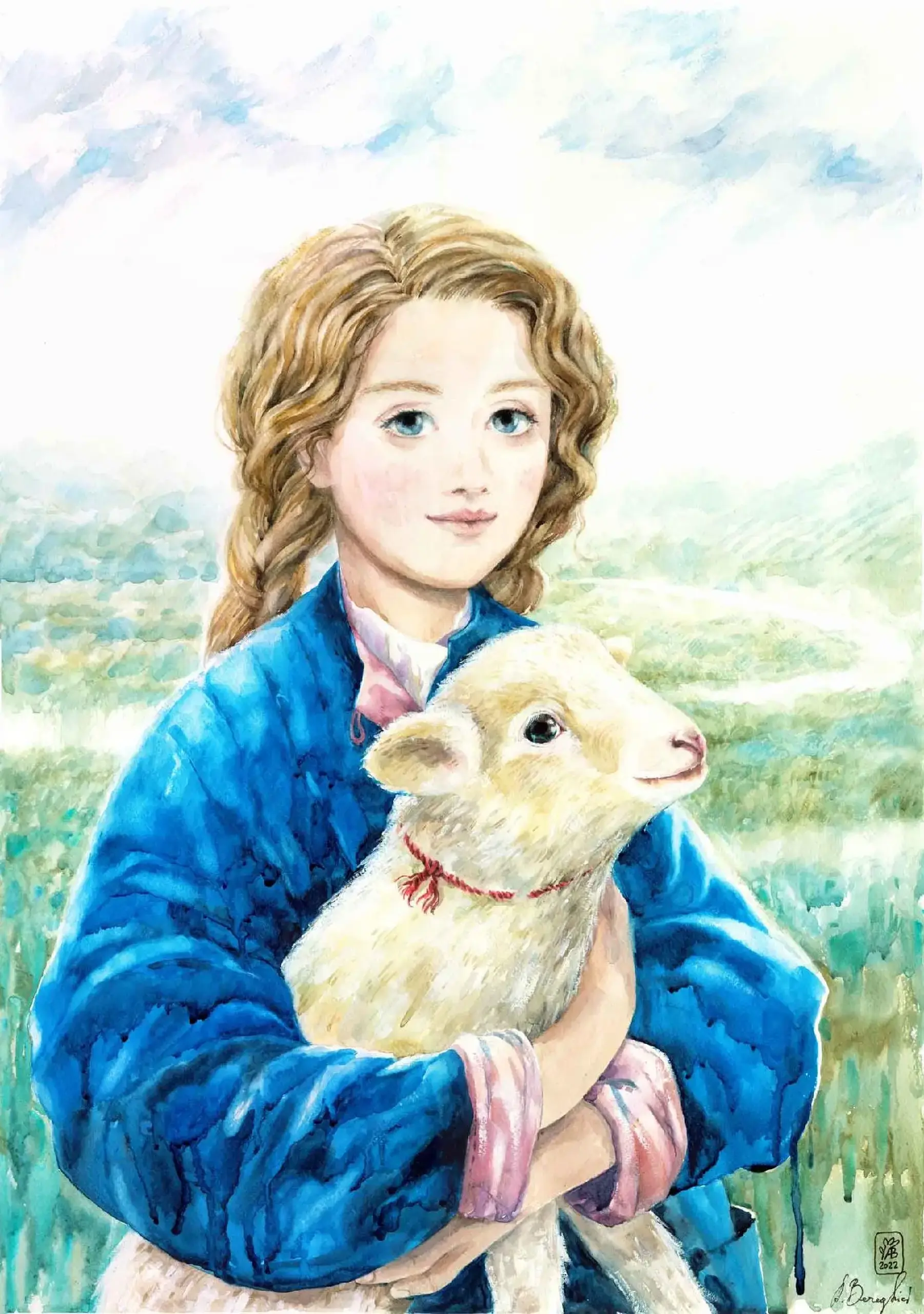 "Fata cu Miel" | "Girl with a Lamb" ART PRINT A2