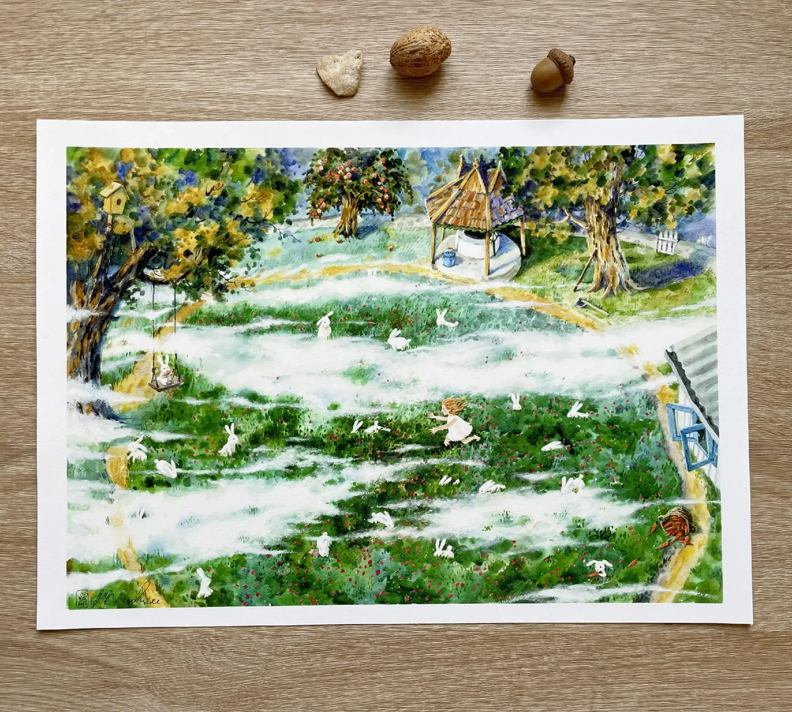 "Iepuri în Lucernă" | "Rabbits in Lucerne" ART PRINT A3+