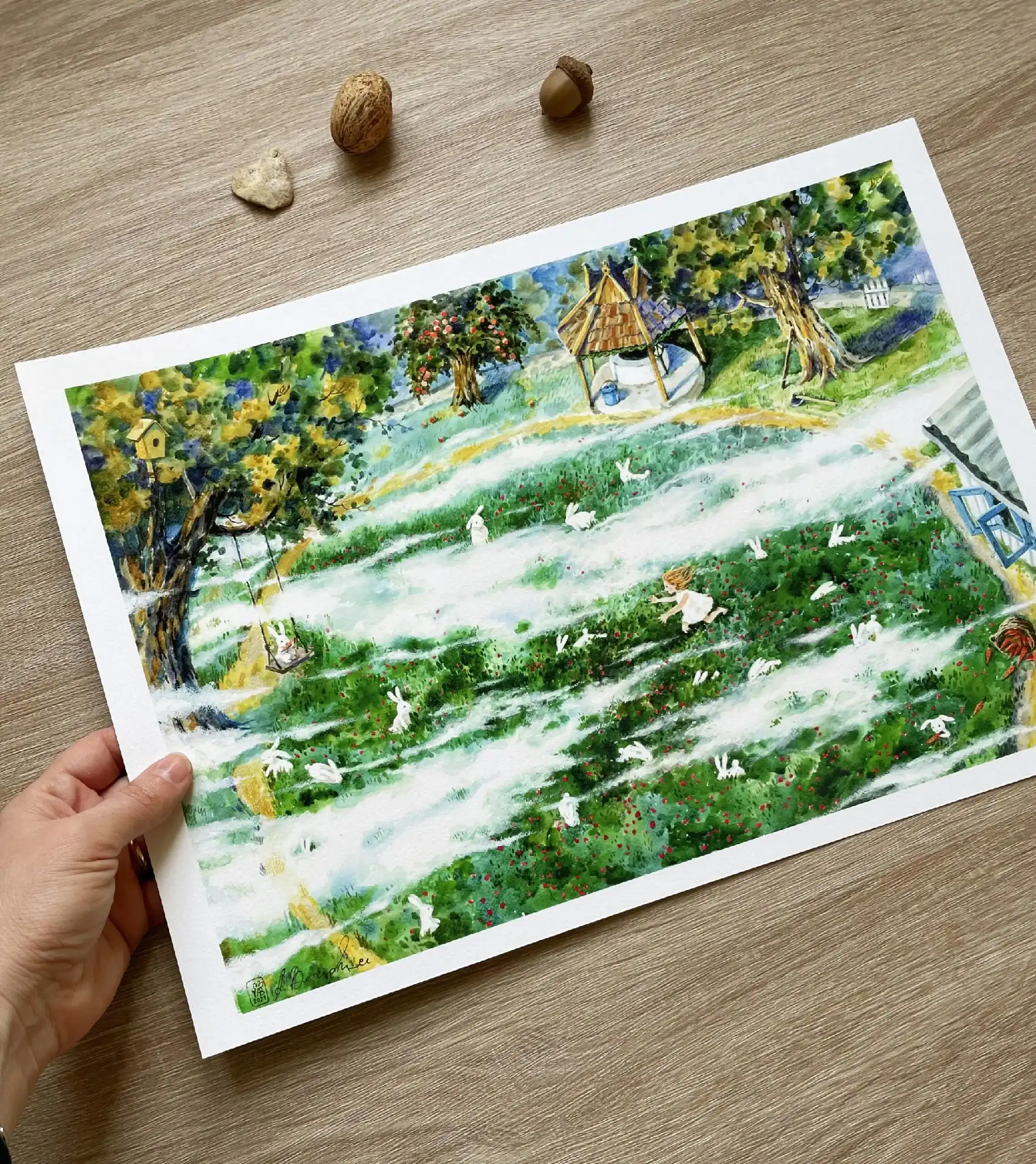 "Iepuri în Lucernă" | "Rabbits in Lucerne" ART PRINT A3+