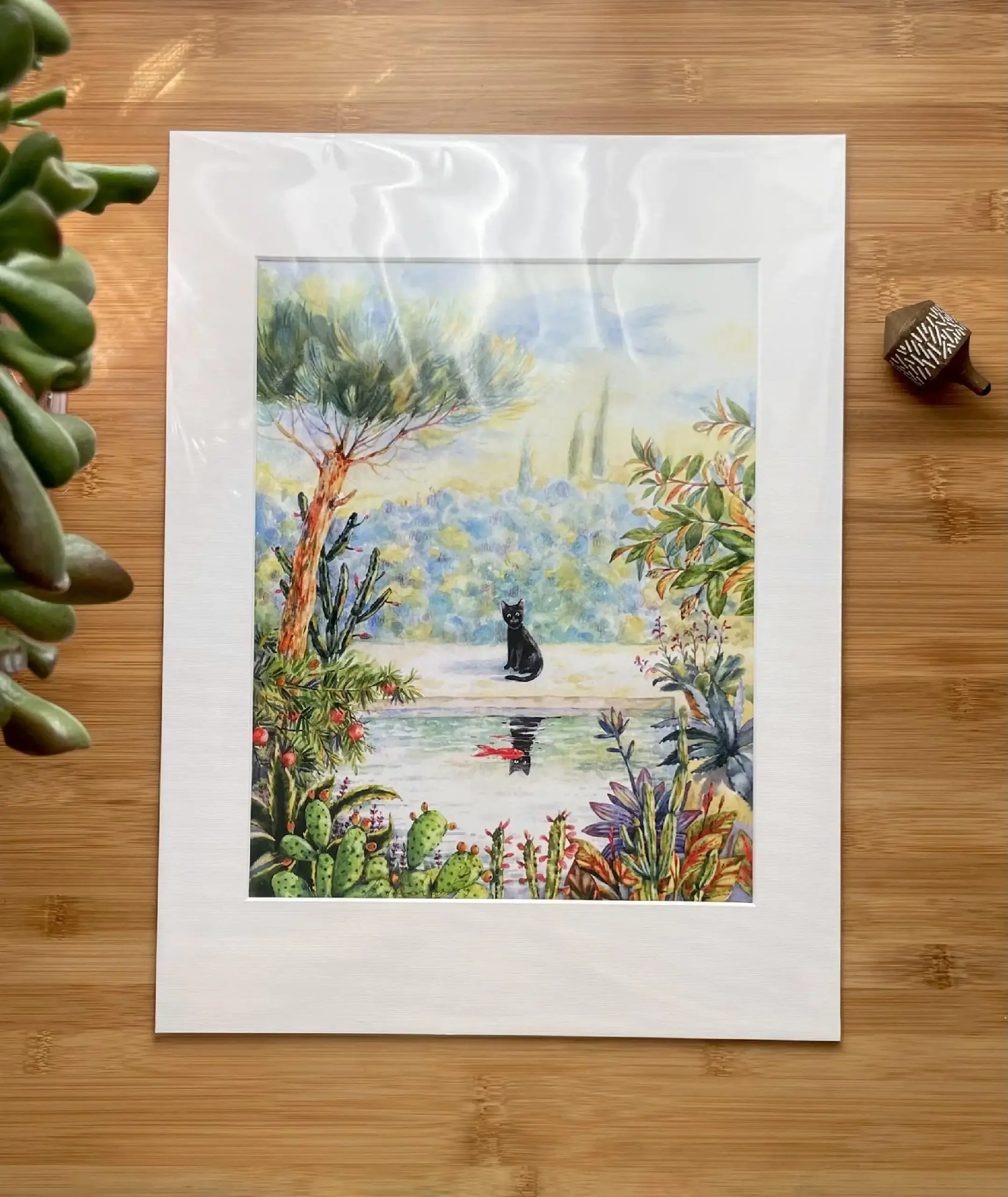 “Pisică în Grădină” A4 + Passepartout | ART PRINT