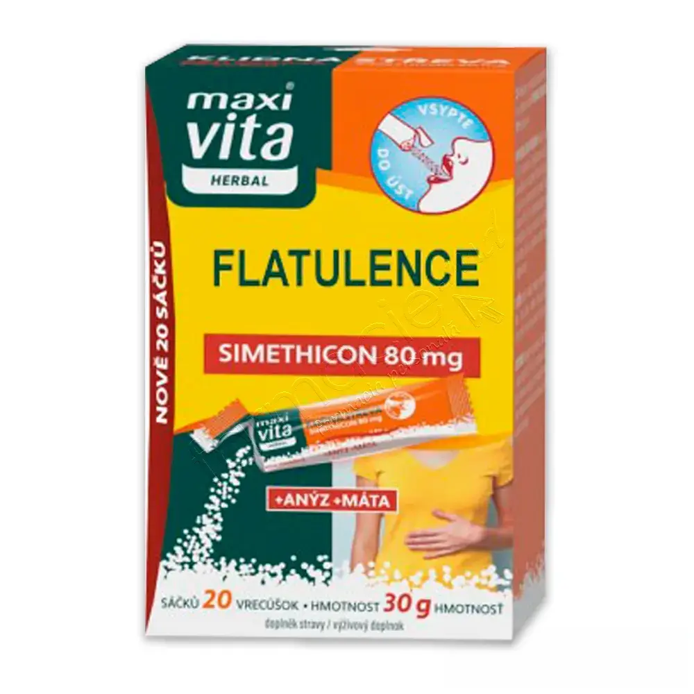 Flatulence (simeticona 80mg,extract de anason,menta) plic N20 MaxiVita
