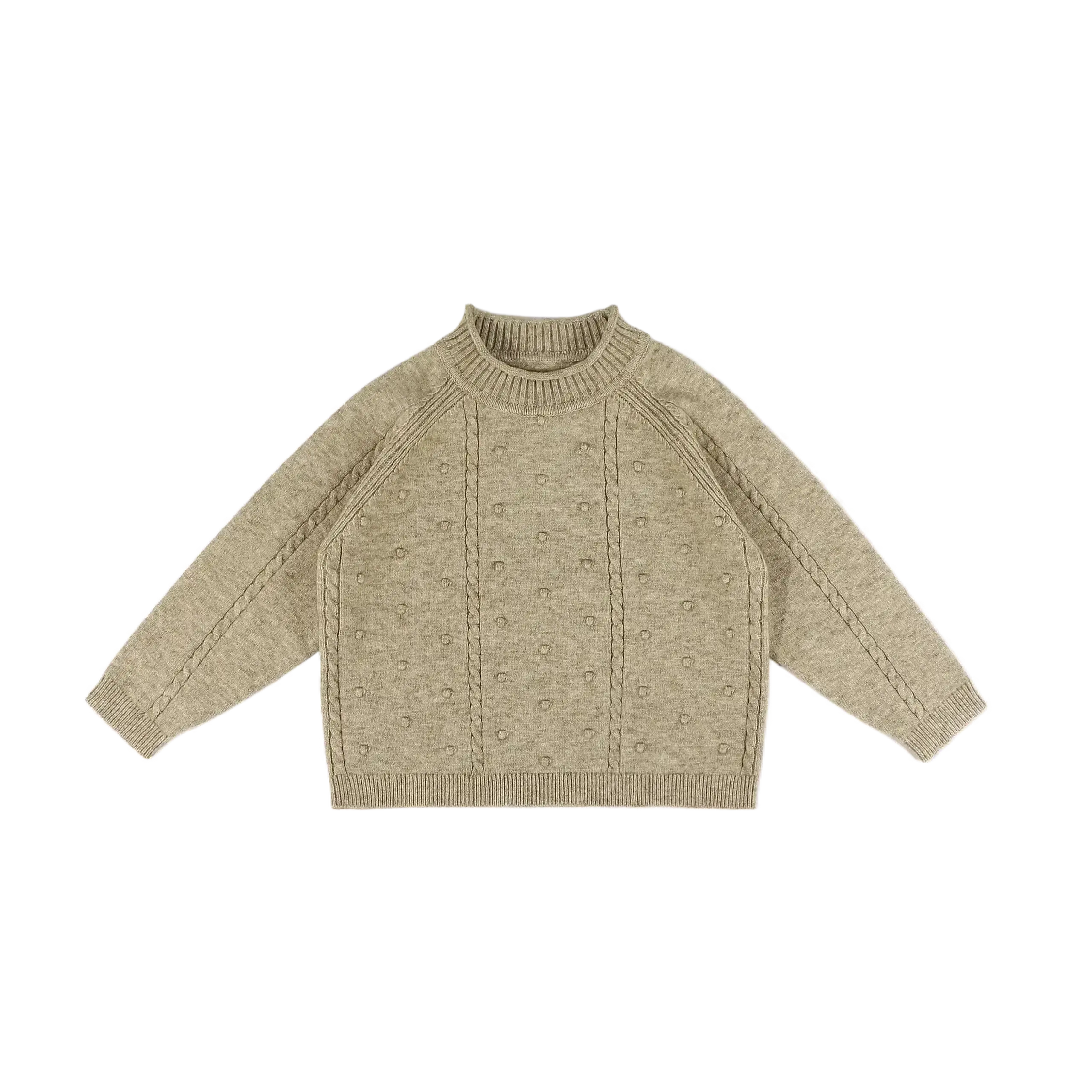 Pulover cu guler înalt Sagee, Sesame Melange — Donsje - 7-8 Y