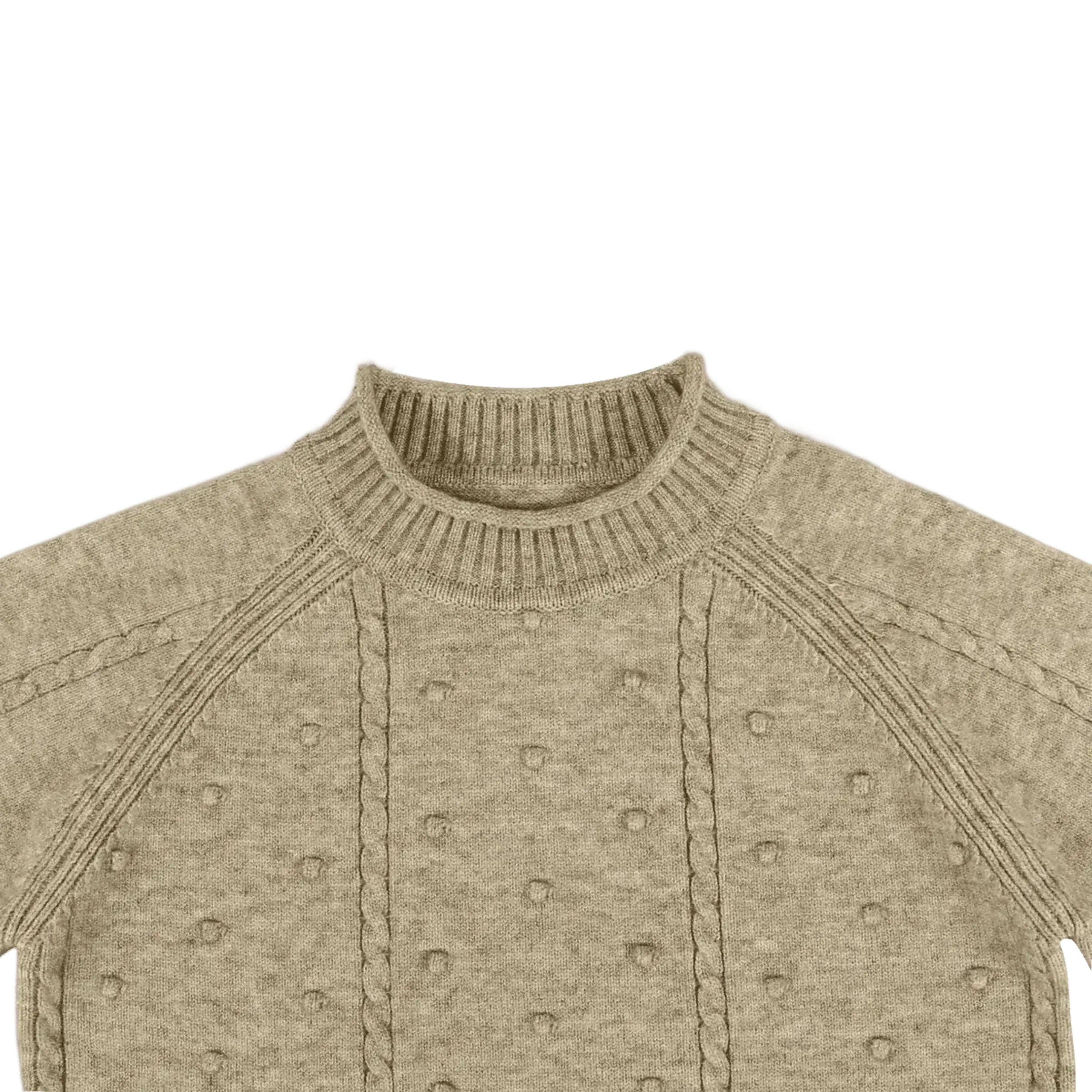 Pulover cu guler înalt Sagee, Sesame Melange — Donsje - 8-9 Y