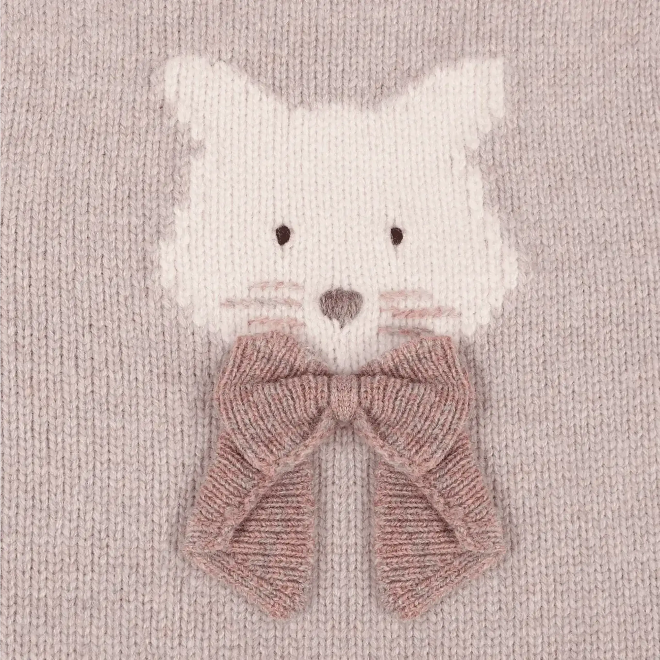 Pulover din lână merino Denna Pisică, Ash Rose Melange — Donsje - 5-6 Y