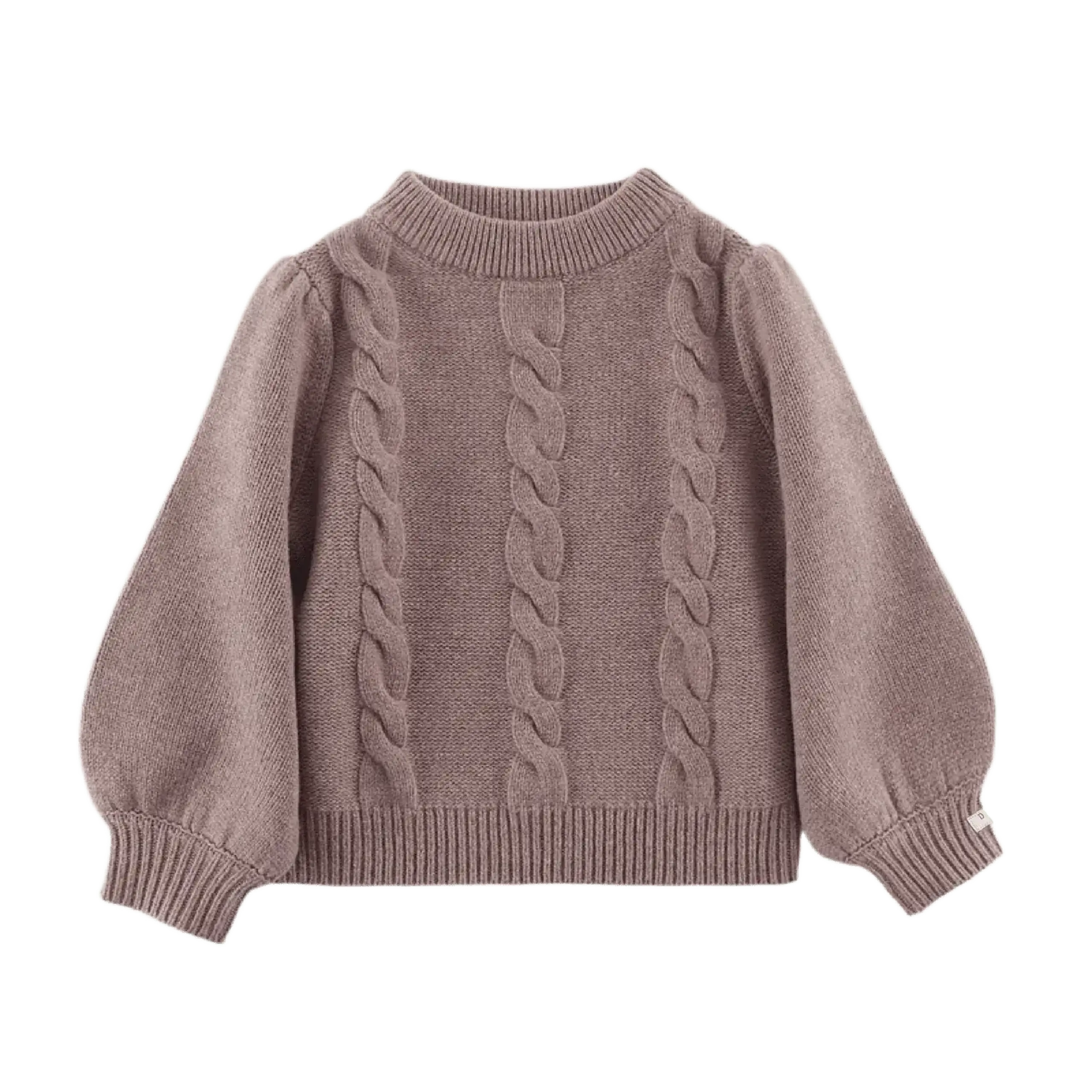 Pulover din lână merino Niena, Dark Taupe Melange — Donsje - 6-7 Y
