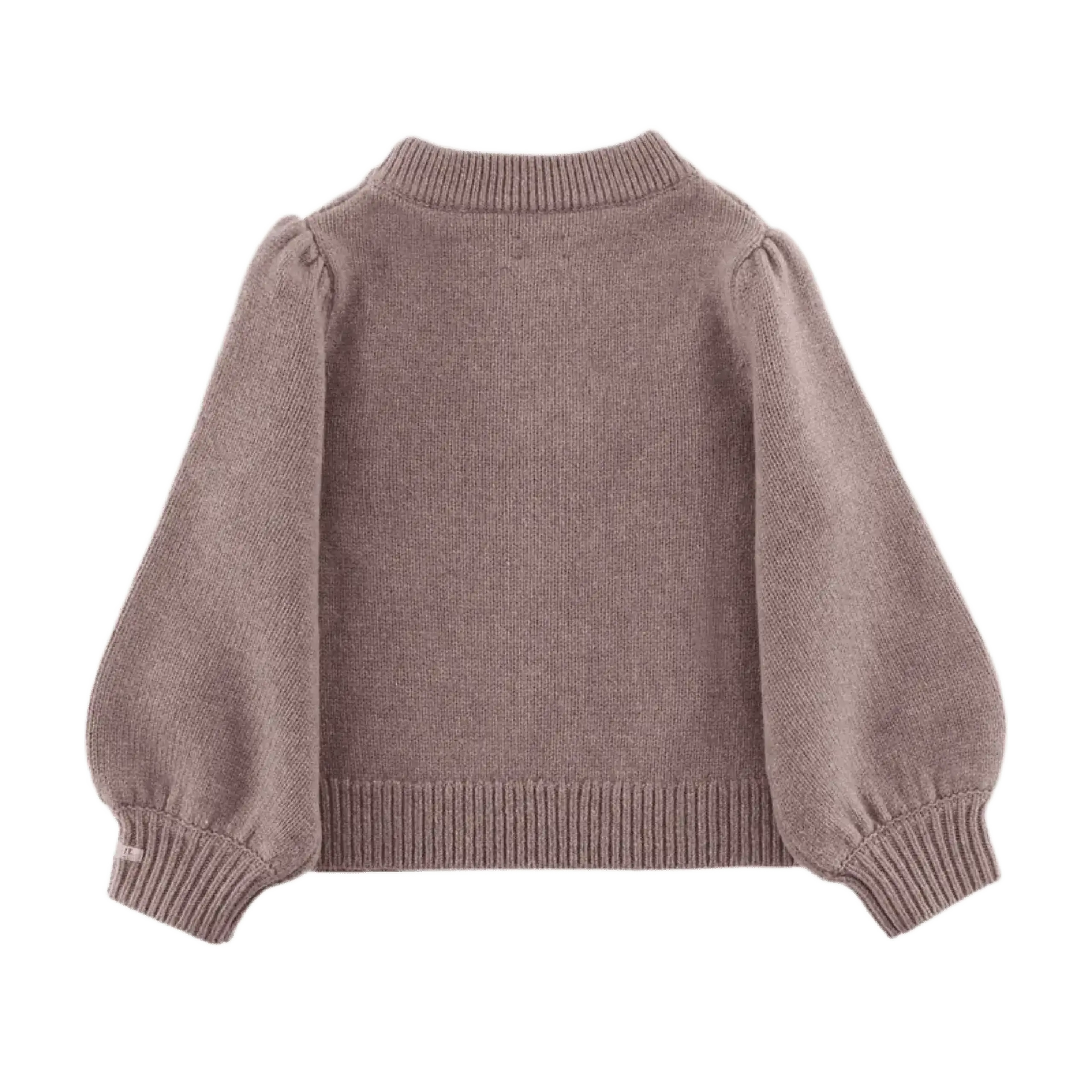 Pulover din lână merino Niena, Dark Taupe Melange — Donsje - 6-7 Y