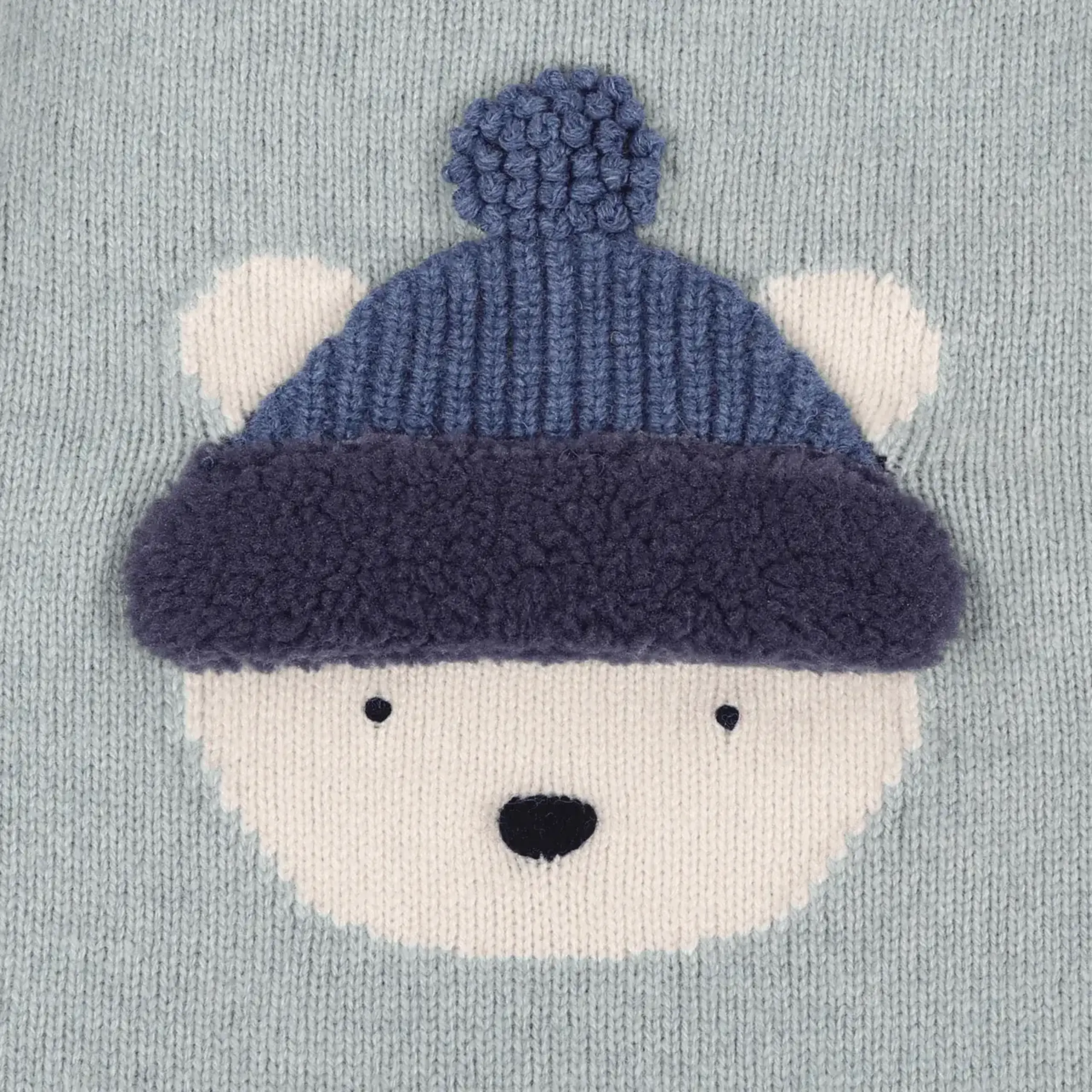Pulover din lână merino Denn Urs polar, Cloud Blue Melange — Donsje - 4-5 Y