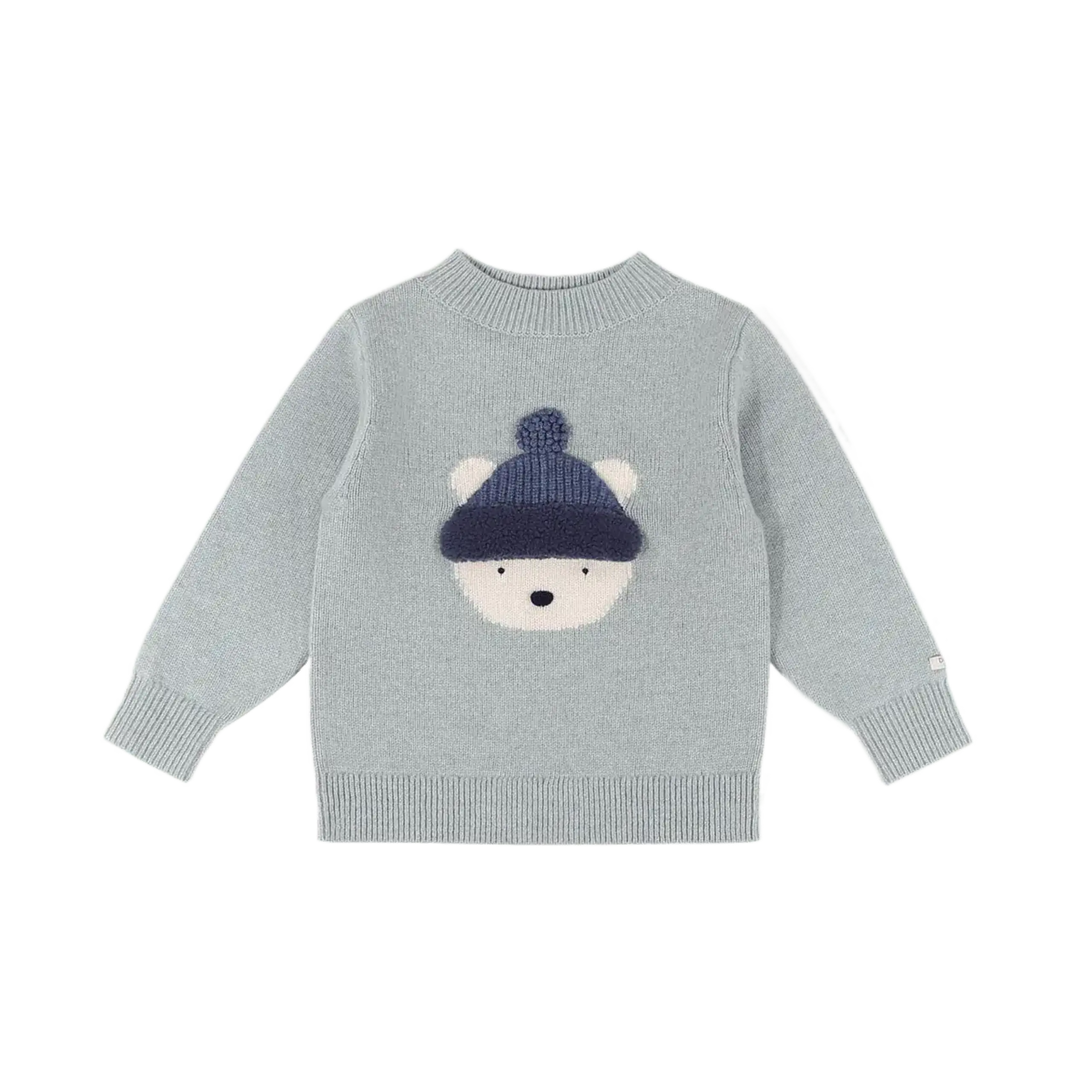 Pulover din lână merino Denn Urs polar, Cloud Blue Melange — Donsje - 6-7 Y