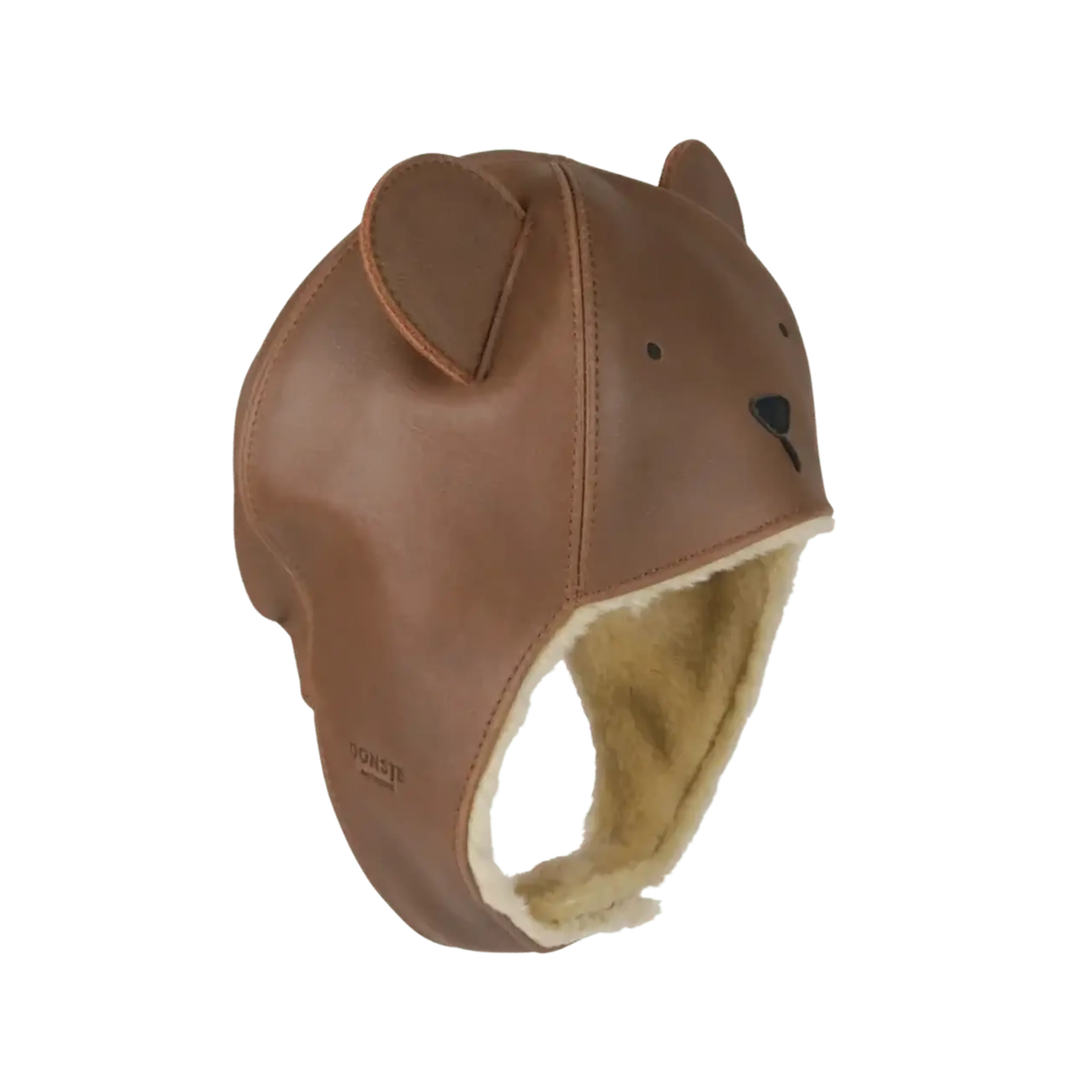 Căciulă Kapi Classic Urs, Cognac Classic Leather — Donsje - 3-4 Y