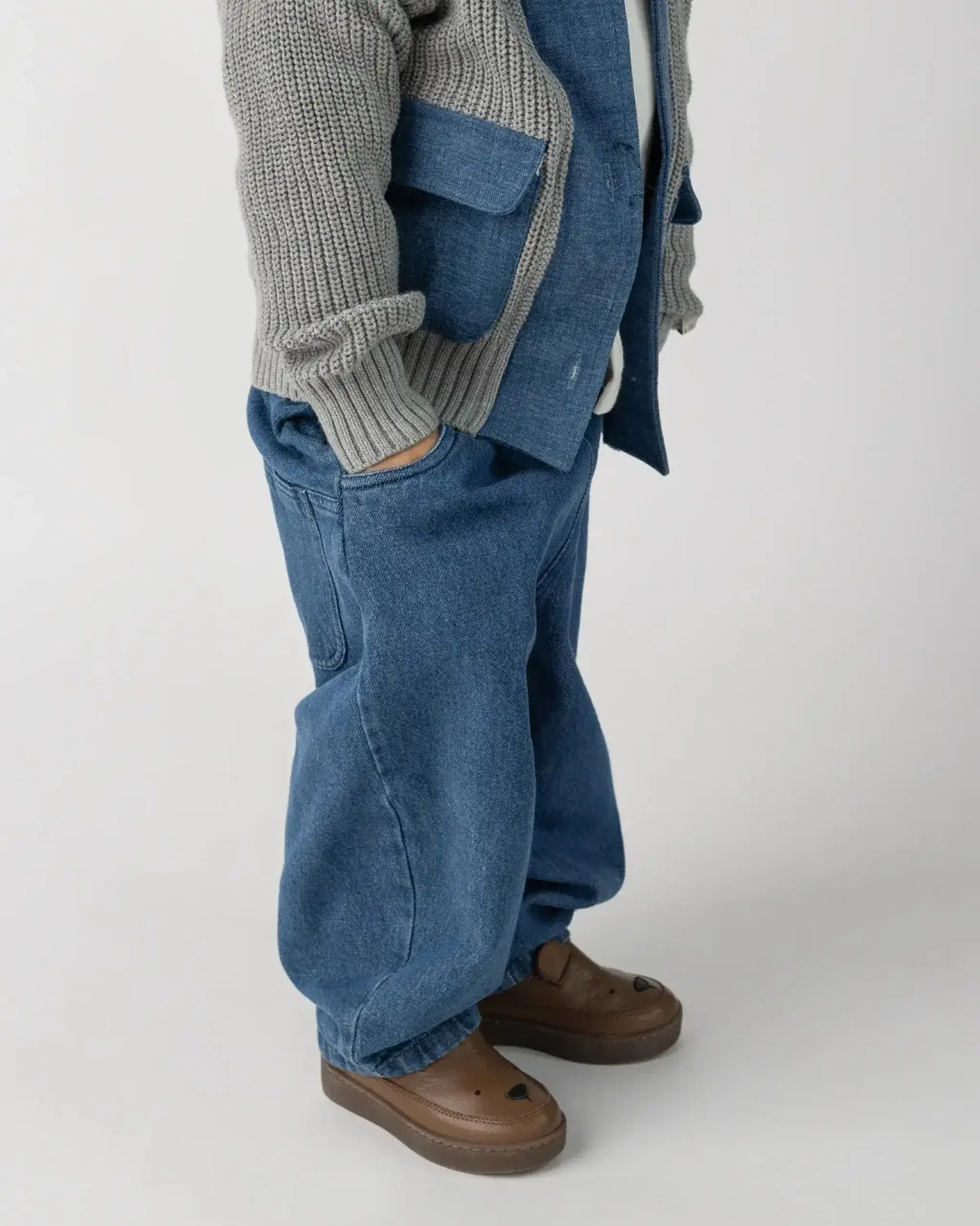 Pantaloni Dinotje, Vintage Blue — Donsje - 6-7 Y