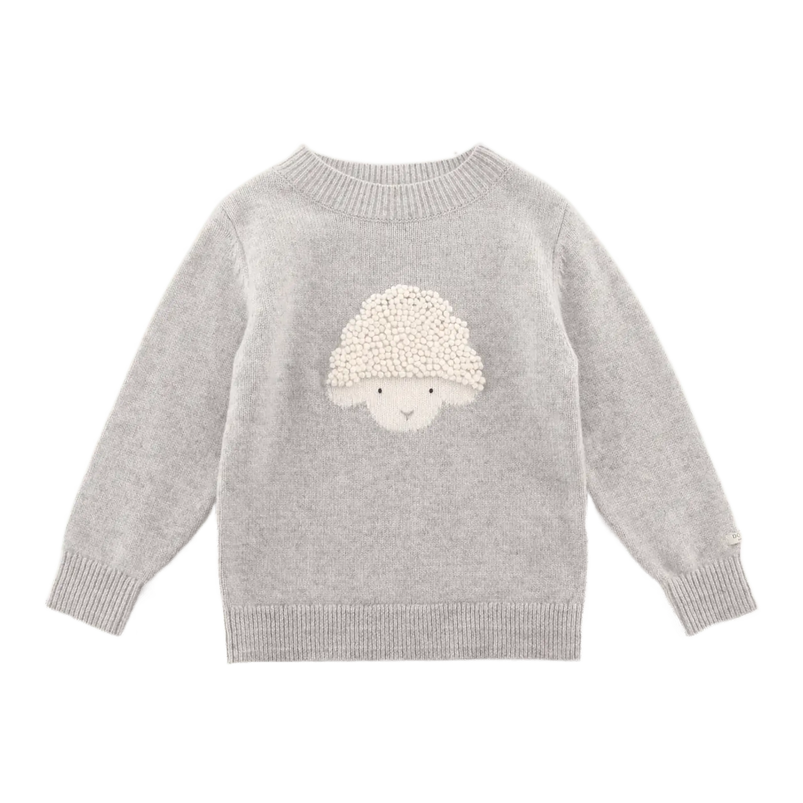 Pulover din lână merino Denn Mielușel, Soft Grey Melange — Donsje - 6-7 Y