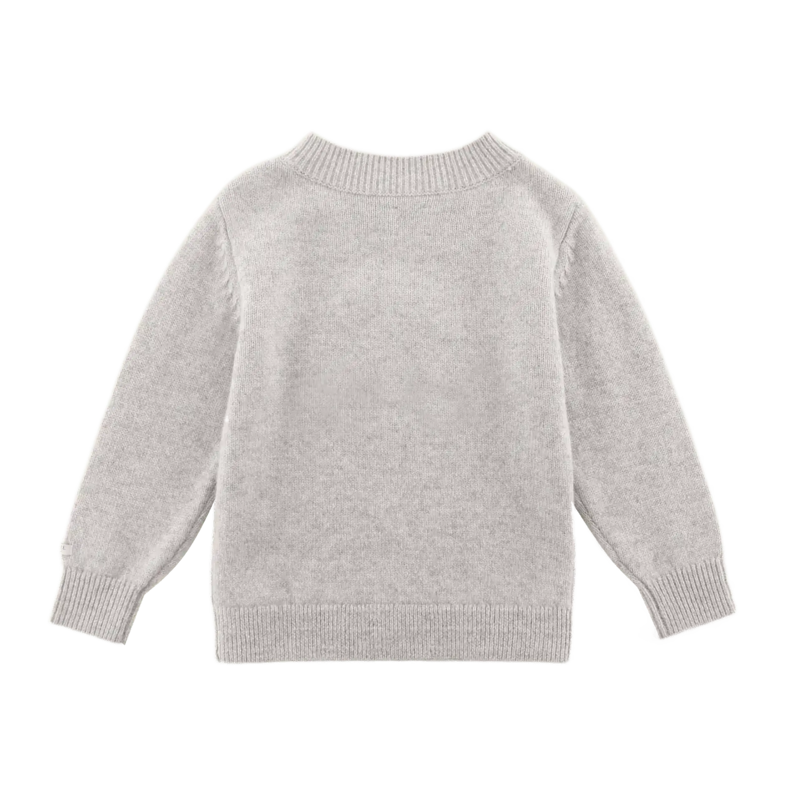 Pulover din lână merino Denn Mielușel, Soft Grey Melange — Donsje - 7-8 Y