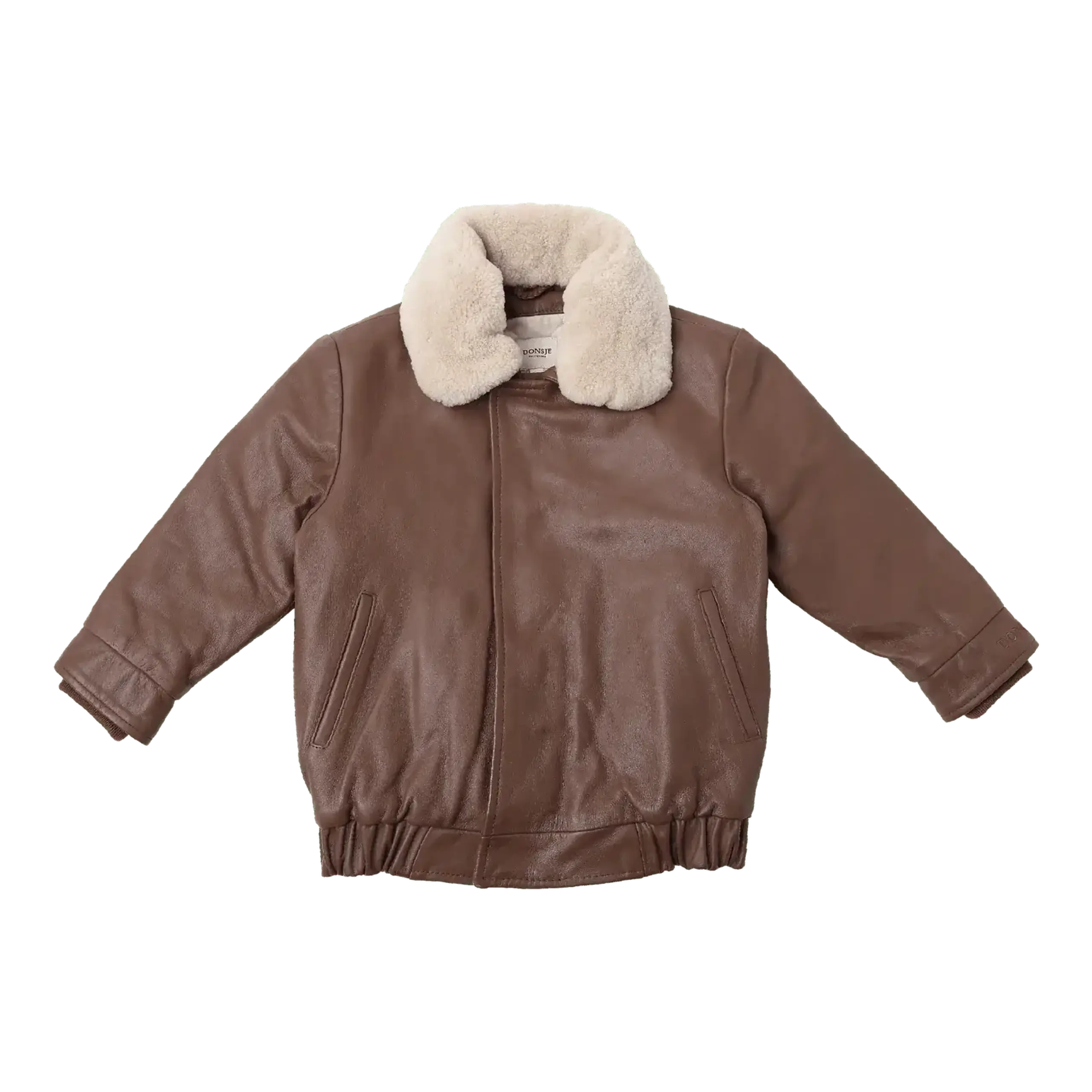 Jachetă din piele Yuki Urs, Cognac Leather — Donsje - 6-7 Y
