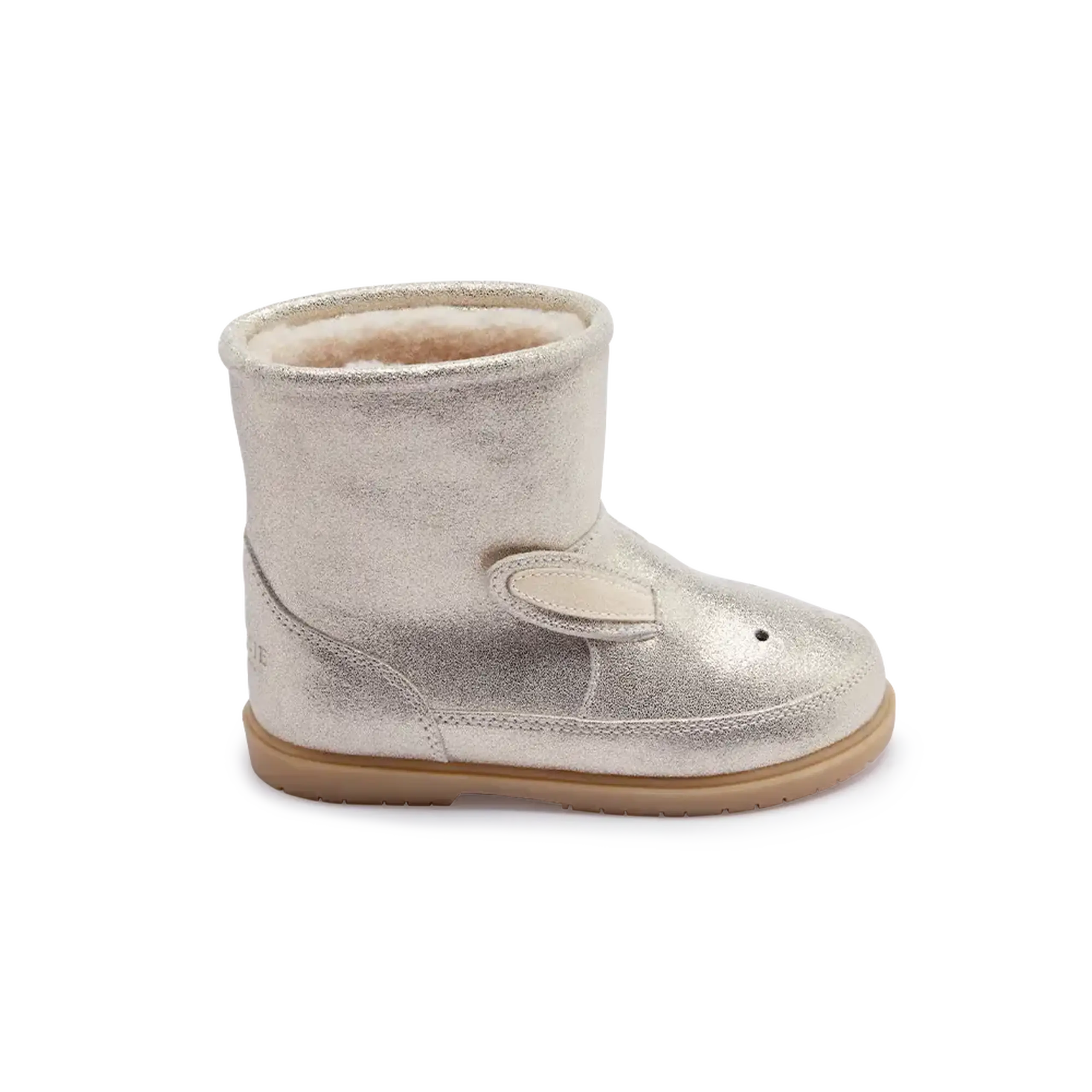 Ghete Xelly Iepuraș, Silver Metallic Leather — Donsje - 27