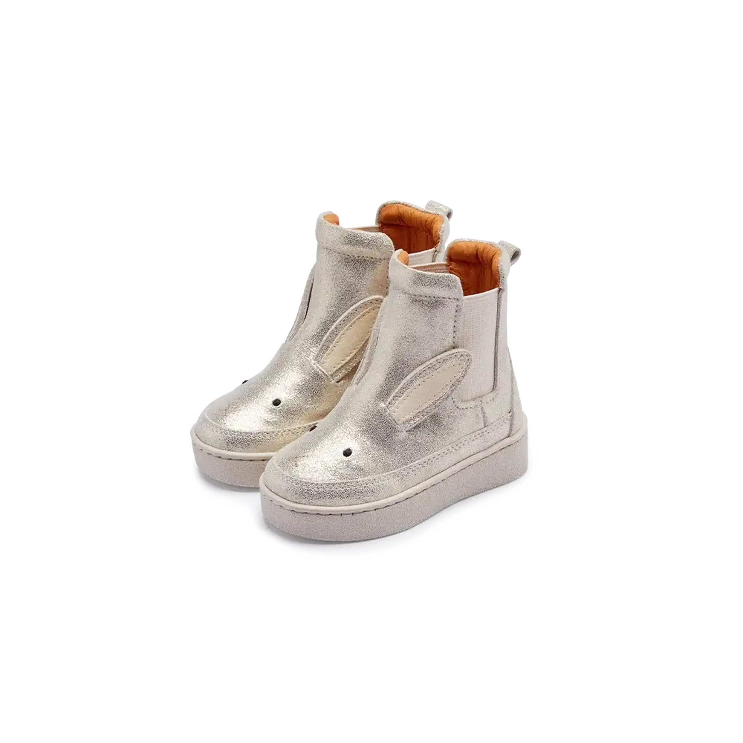 Ghete Kheera Iepuraș, Silver Metallic Leather — Donsje - 22