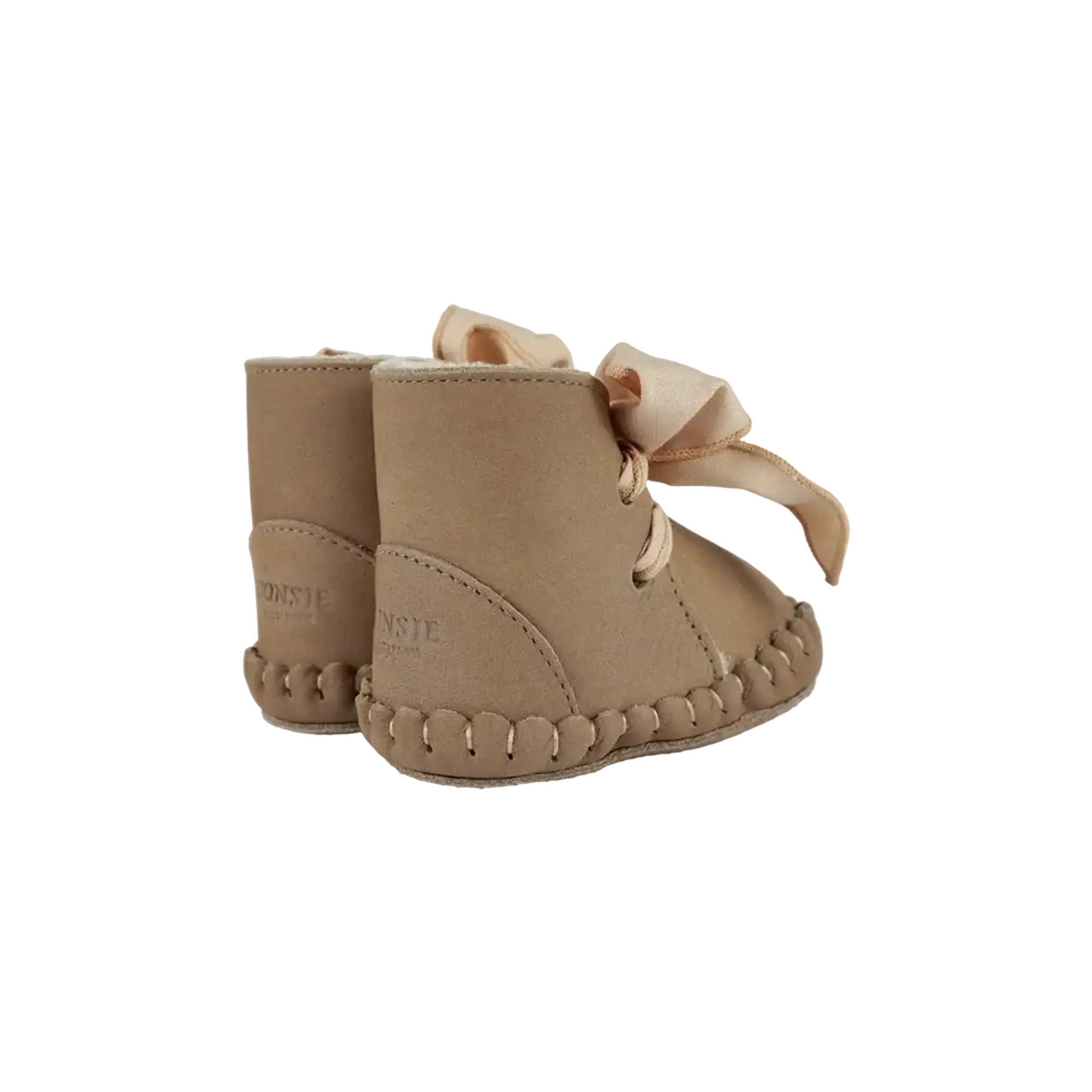 Botosei Pina cu panglici din organza, Truffle Nubuck — Donsje - 17/18