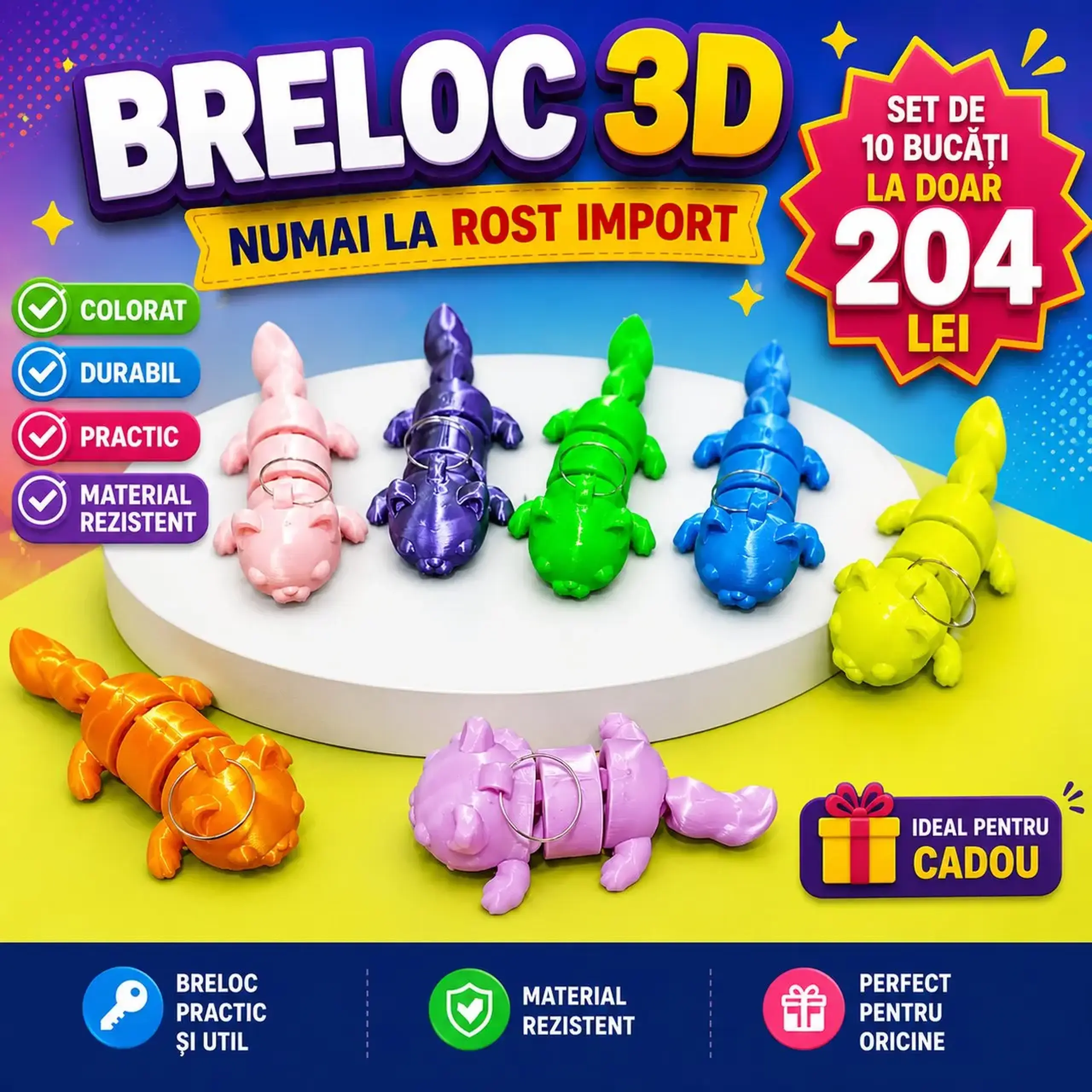Set suvenir breloc pisicuta Flexi 10 buc