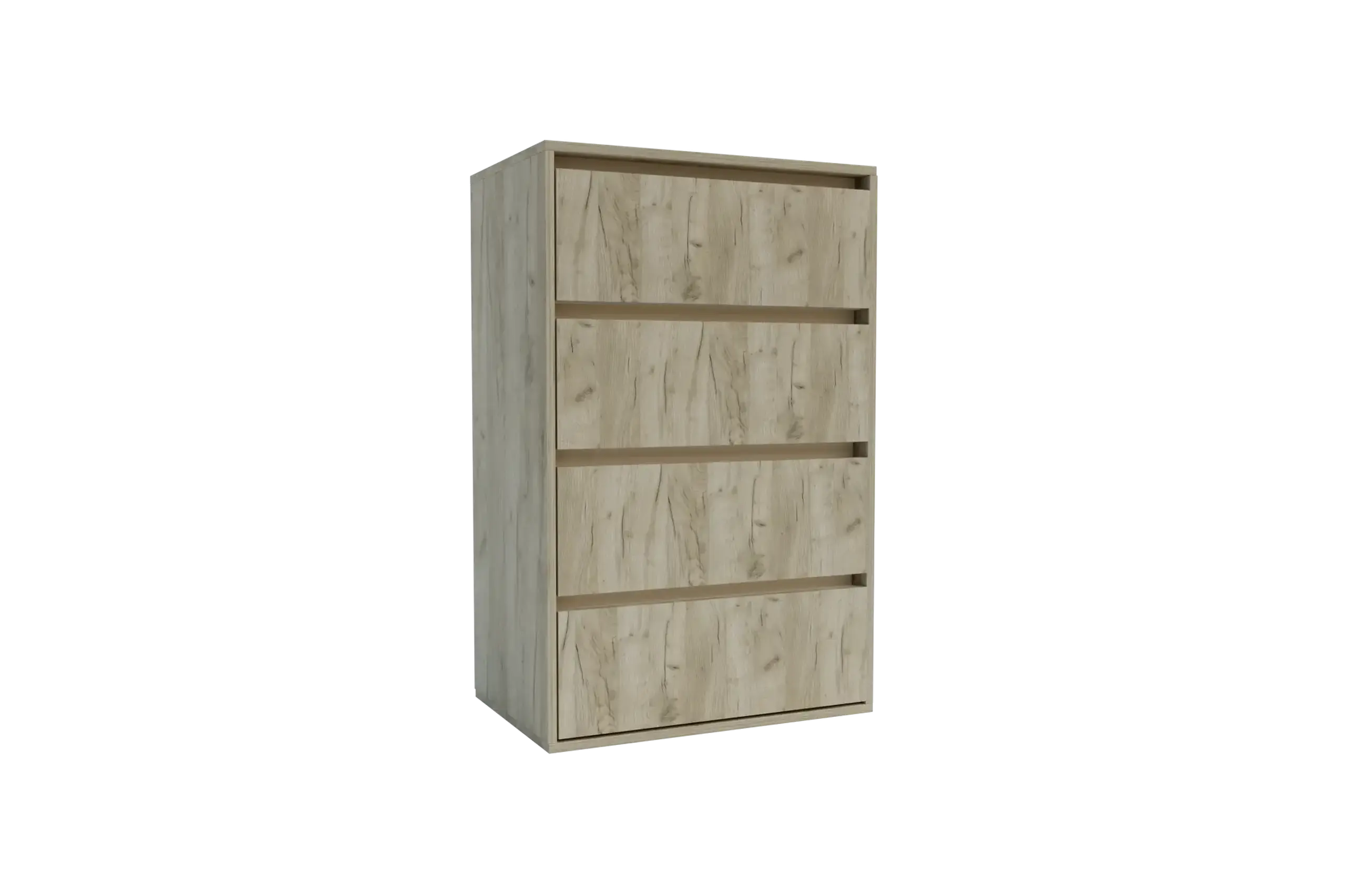 Comoda 4home Ideea K, 60x100x42 cm, 4 sertare, Stejar Kraft Gri/Satin
