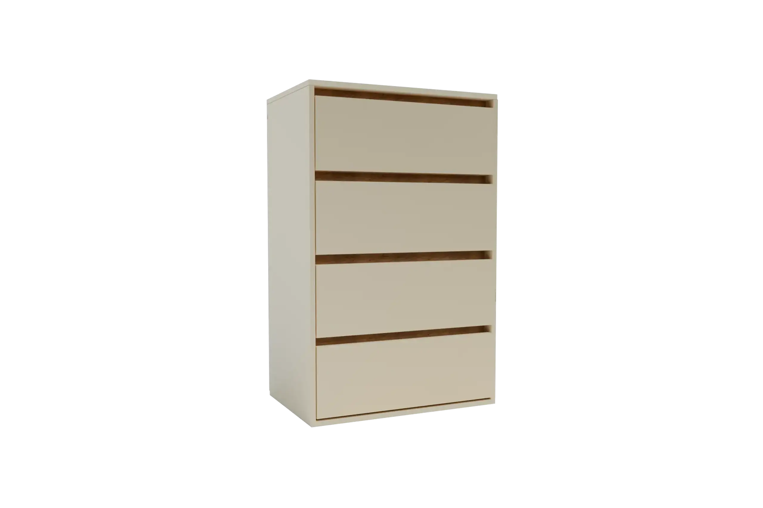 Comoda 4home Ideea K, 60x100x42 cm, 4 sertare, Satin/Stejar Kraft Auriu