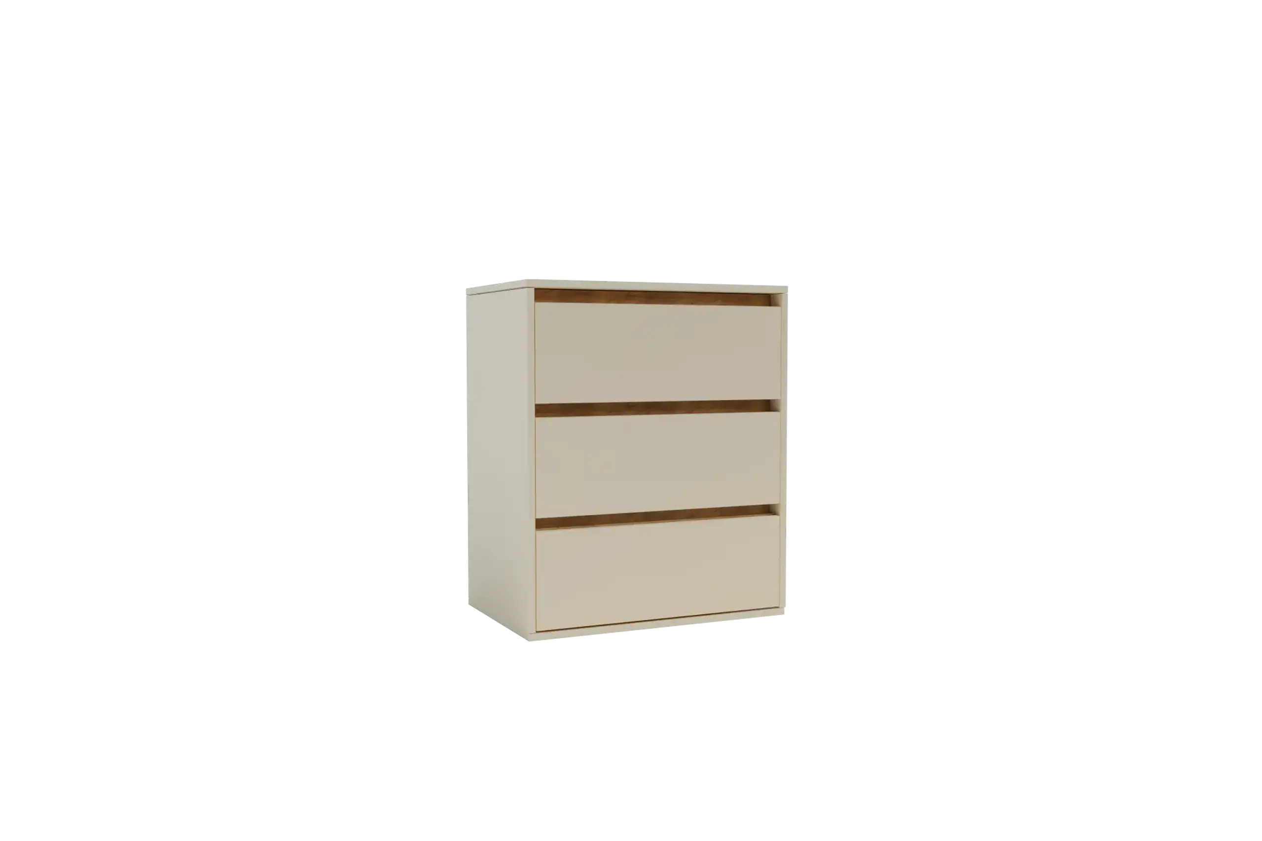 Comoda 4home Ideea K, 76x60x42 cm, 3 sertare, Satin/Stejar Kraft Auriu