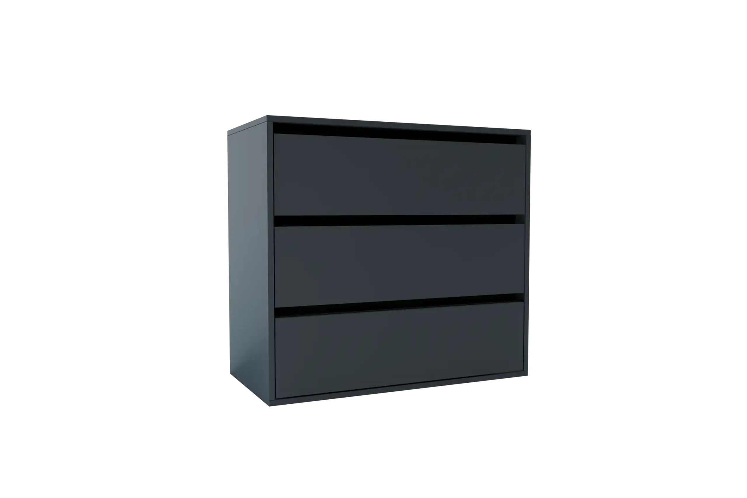 Comoda 4home Ideea K, 76x80x42 cm, 3 sertare, Gri Grafit/Gri Grafit