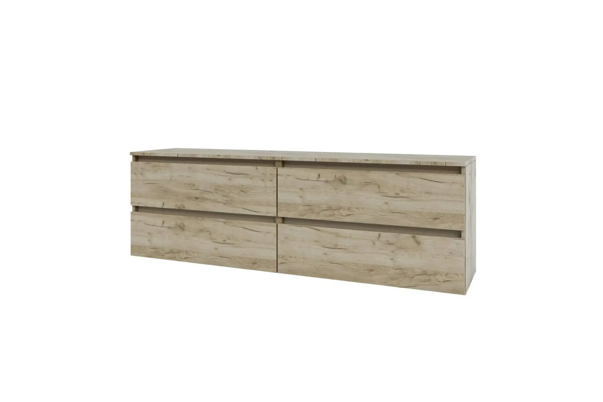 Comoda TV 4home Ideea, 52x160 cm, 2x2 sertare, Stejar Kraft Gri/Satin