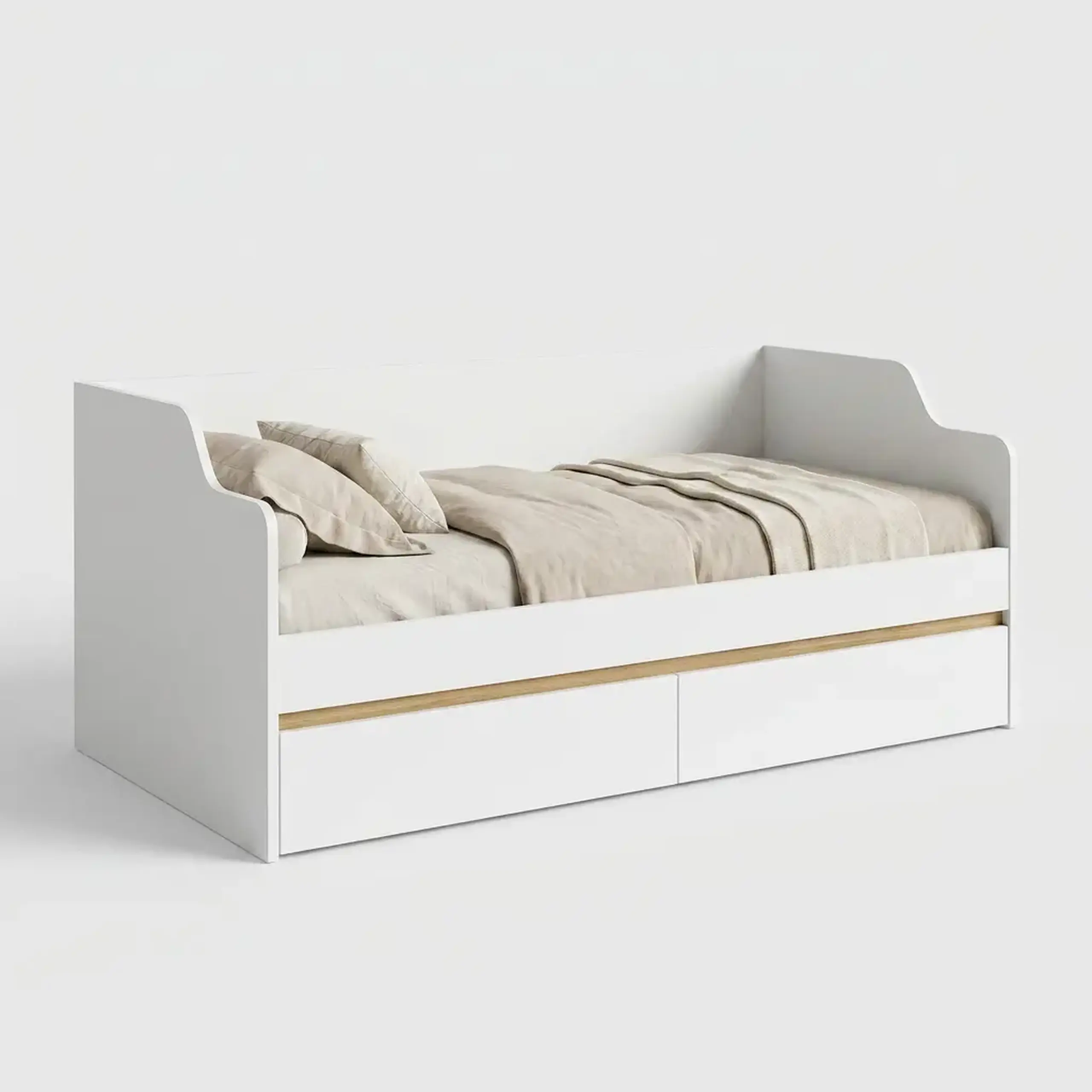 Pat 4home Ideea 200x90 cm, Nimfea Alba/Stejar Artizanal