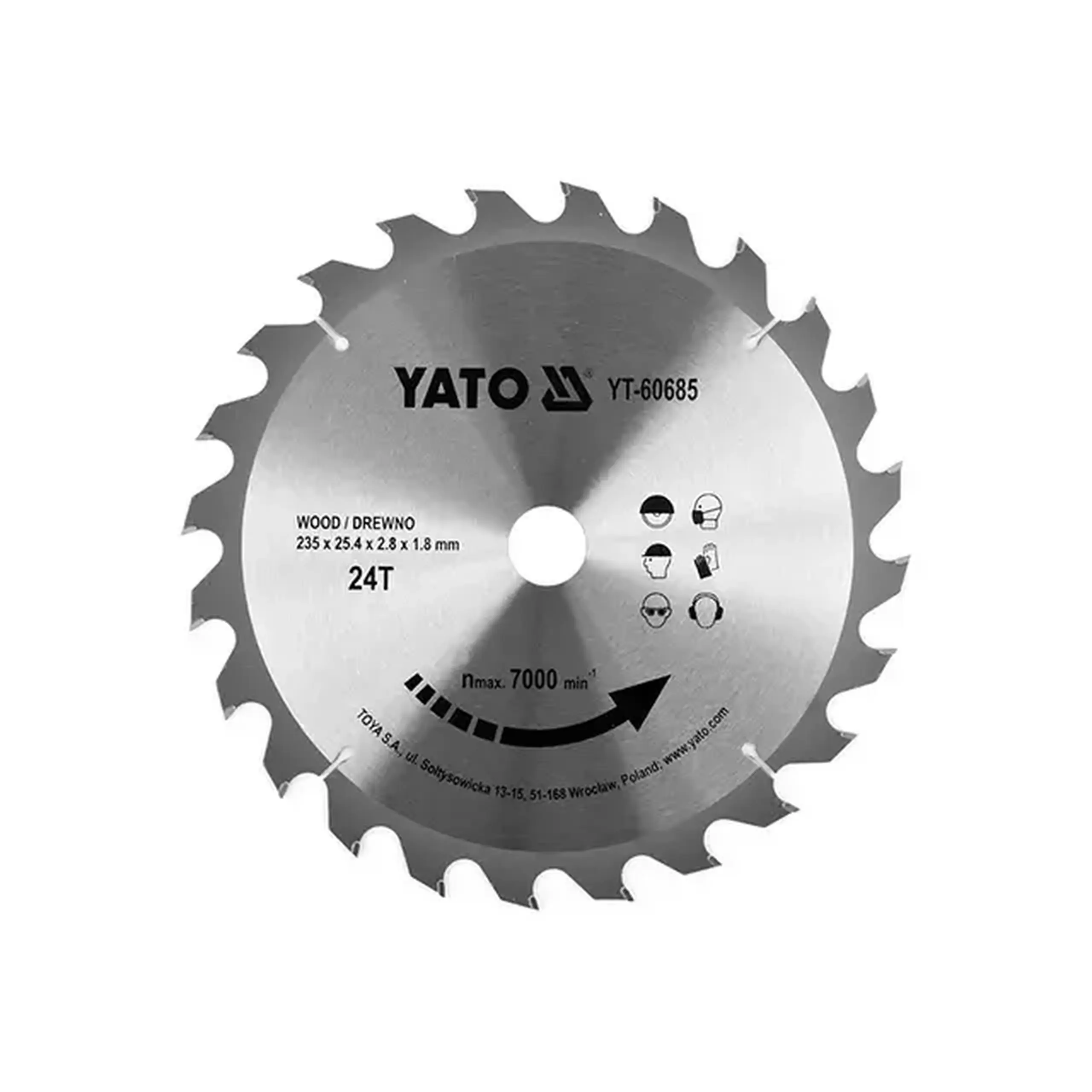 Disc pentru lemn YT60685 235 * 25.4 mm Yato