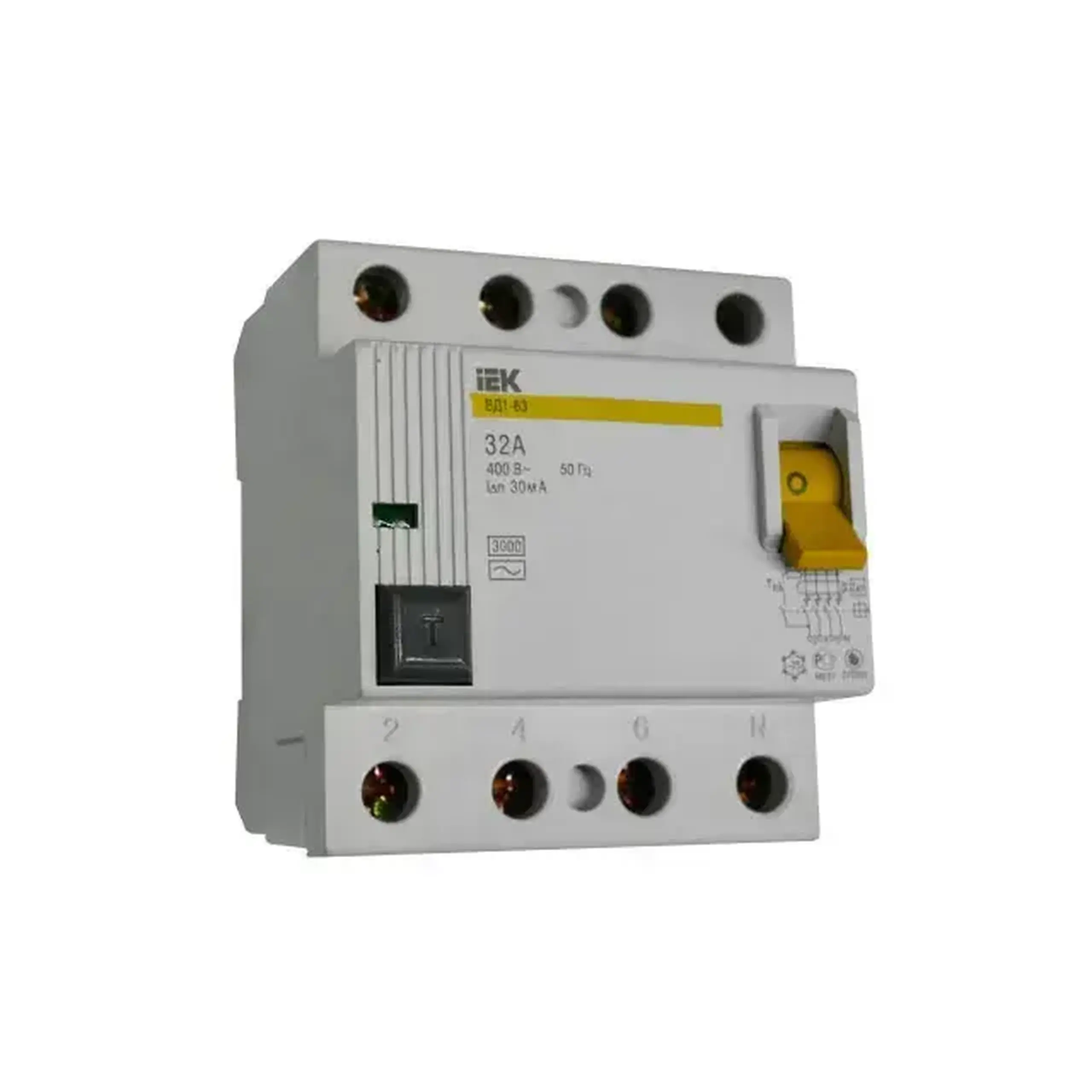 Întreruptor diferențial UZO VD1-63 10 mA 16 A 2P 220 - 240 V IEK - 25 A (A) 10 mA