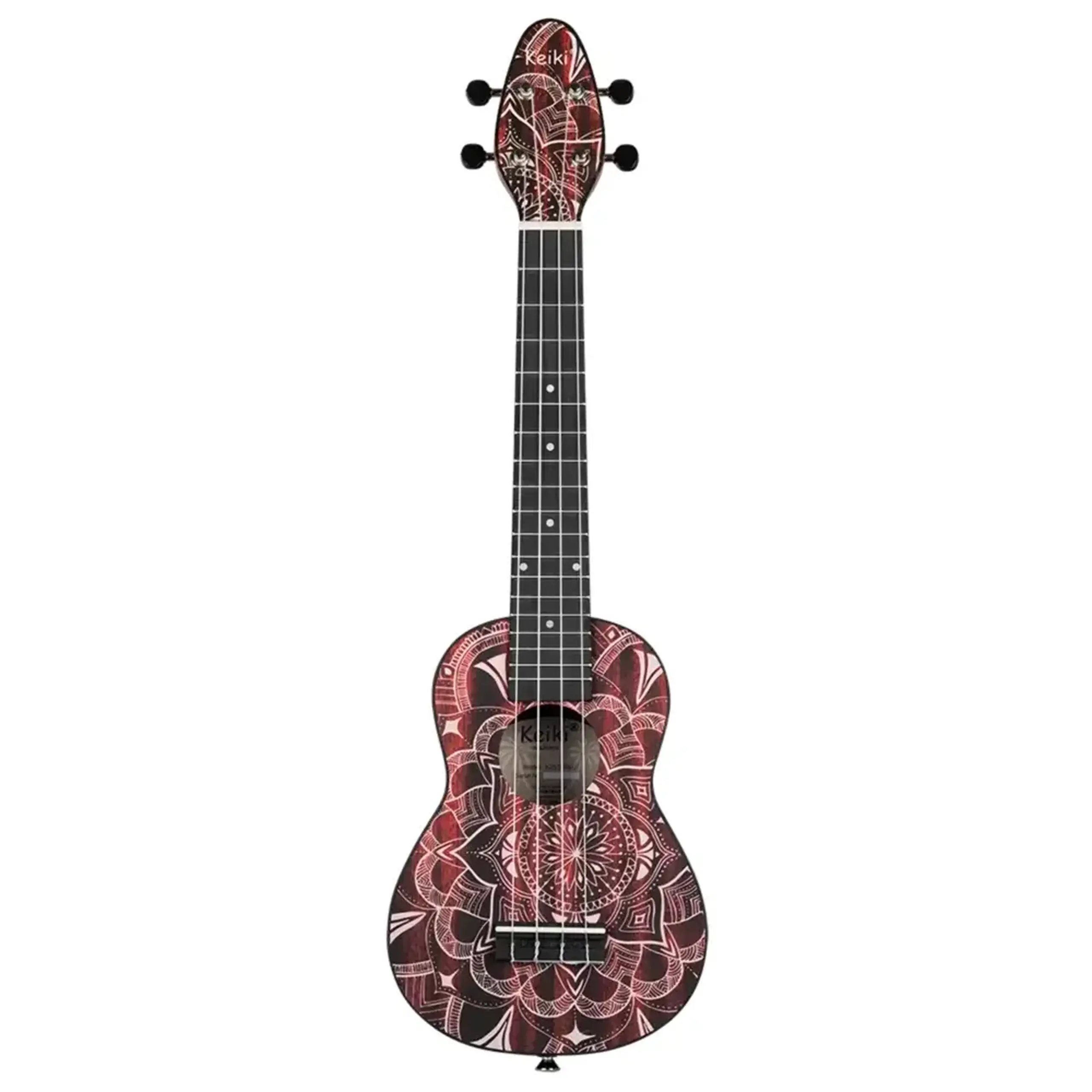 Set Ukulele Soprano Keiki K2SS-RKC– Super Scale cu Design Red Kaleidoscope