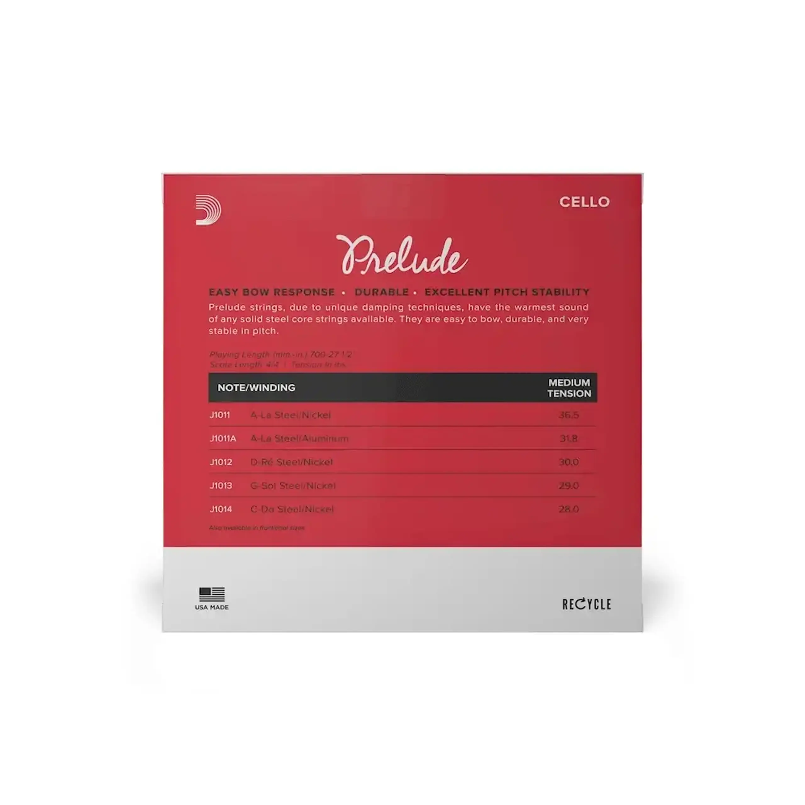Corzi Violoncel D'Addario J1010 4/4