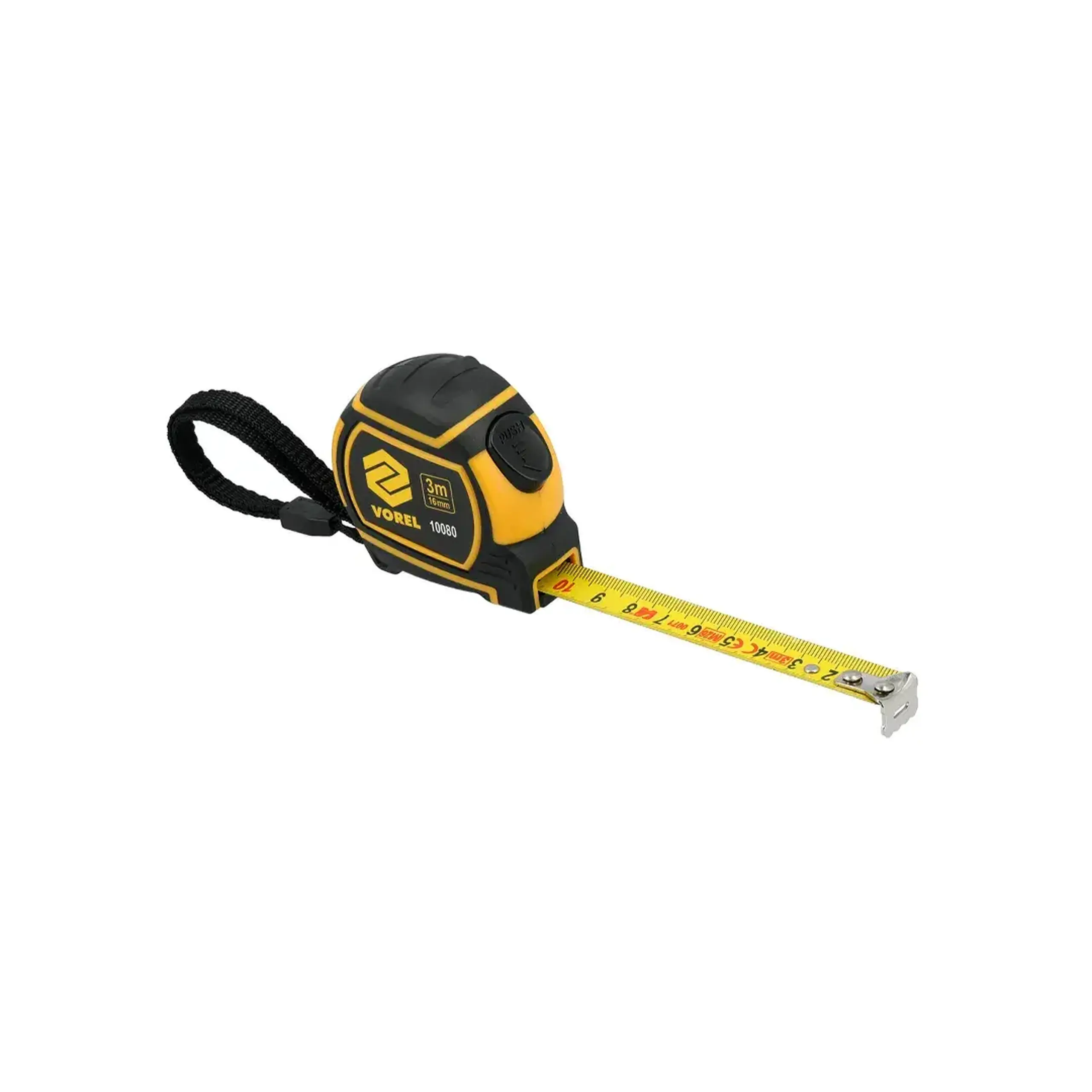 Ruletă cu autoblocare 3 m x 16 mm Vorel - Dimensiuni (L x W x H x Ø) 3 m x 16 mm