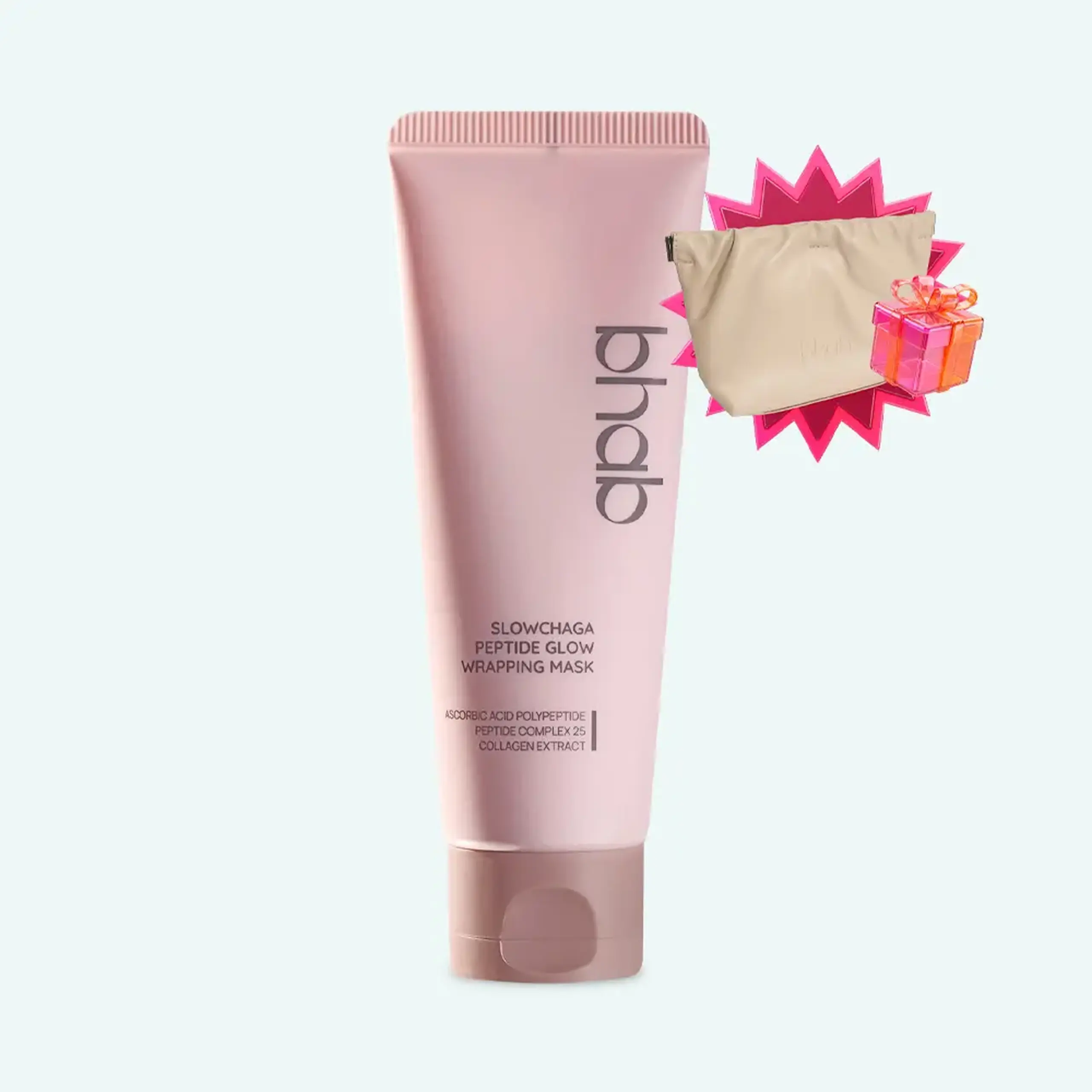 Mască tip film cu peptide pentru fermitate și strălucire BHAB Slowchaga Peptide Glow Wrapping Mask 75ml
