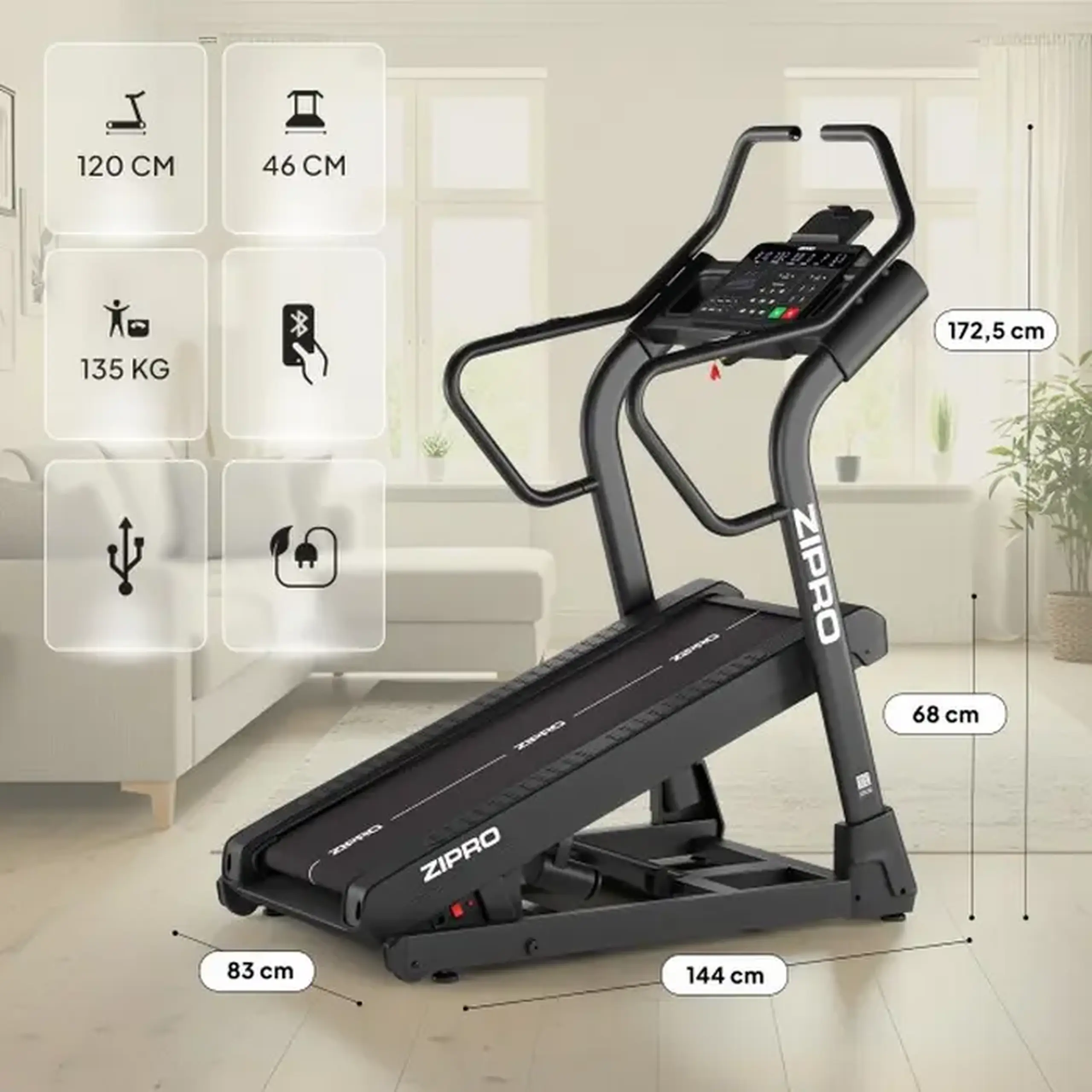 Bandă de alergat Zipro Shred, Negru