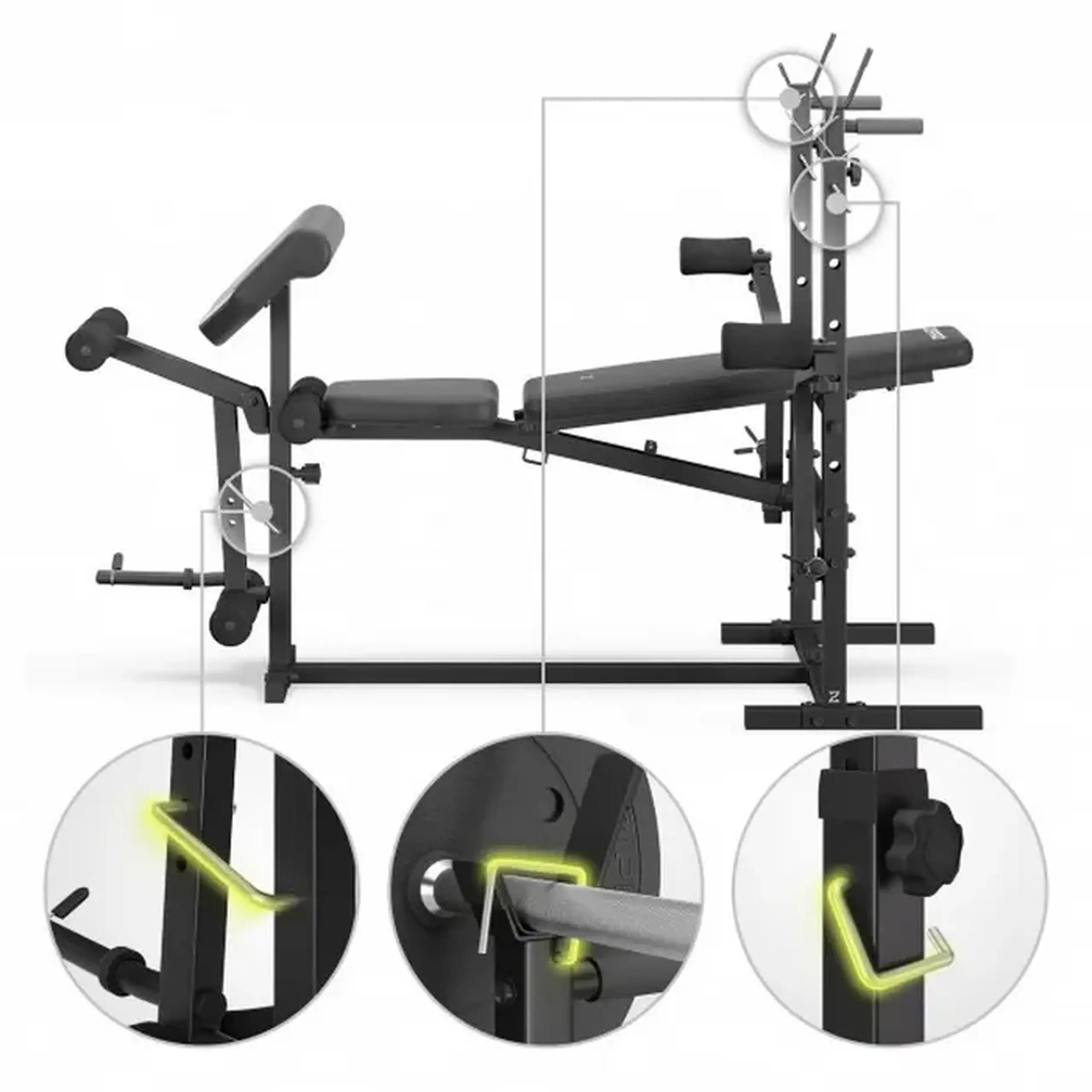 Bancă fitness Zipro Ripped, Negru