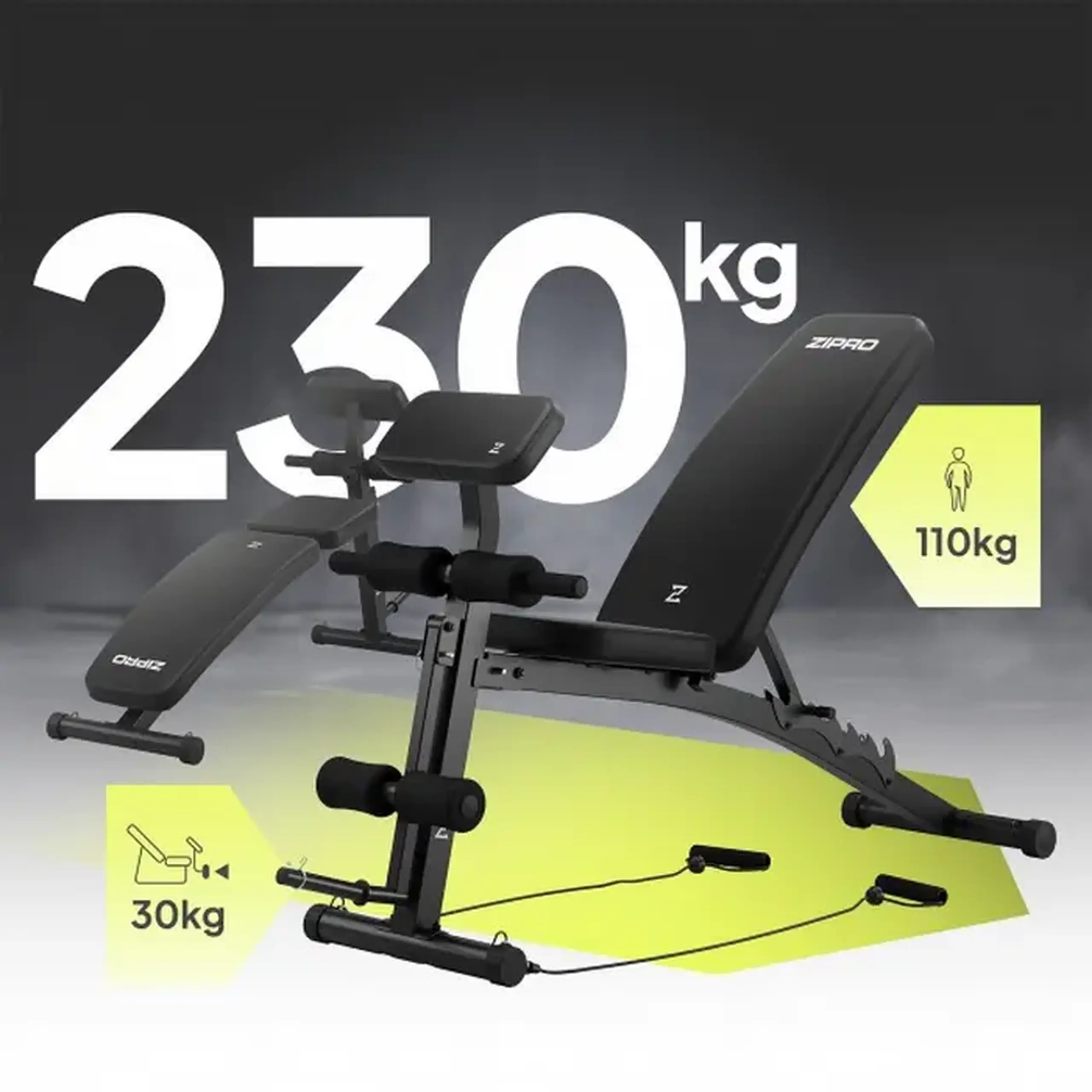 Bancă fitness Zipro Volume, Negru